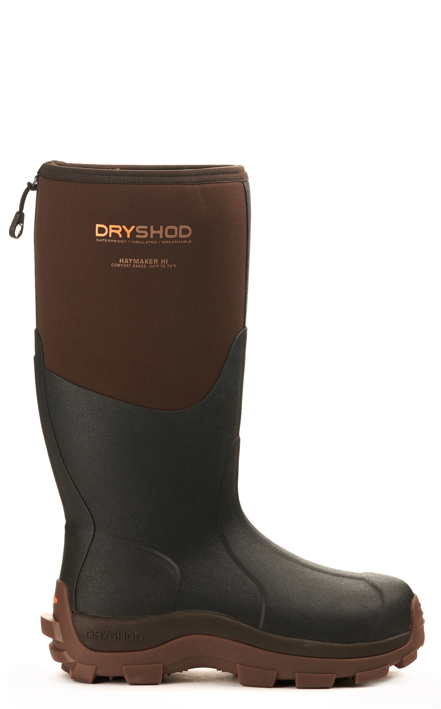 Dryshod Men's Haymaker Black and Brown Waterproof Round Toe Rubber Farm Boots - Image 1