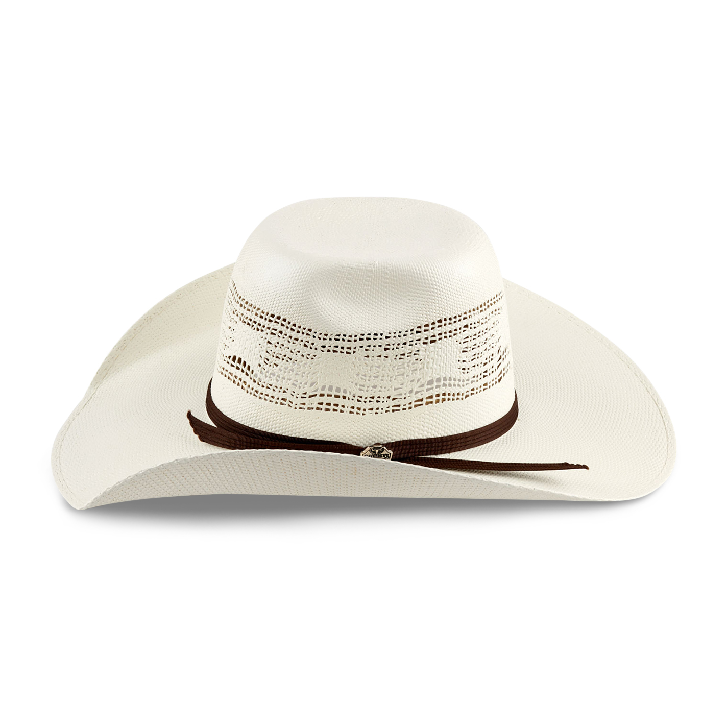 Cavender's Collection Bangora Ivory Brick Crown Wide Vent Straw Cowboy Hat - Image 1