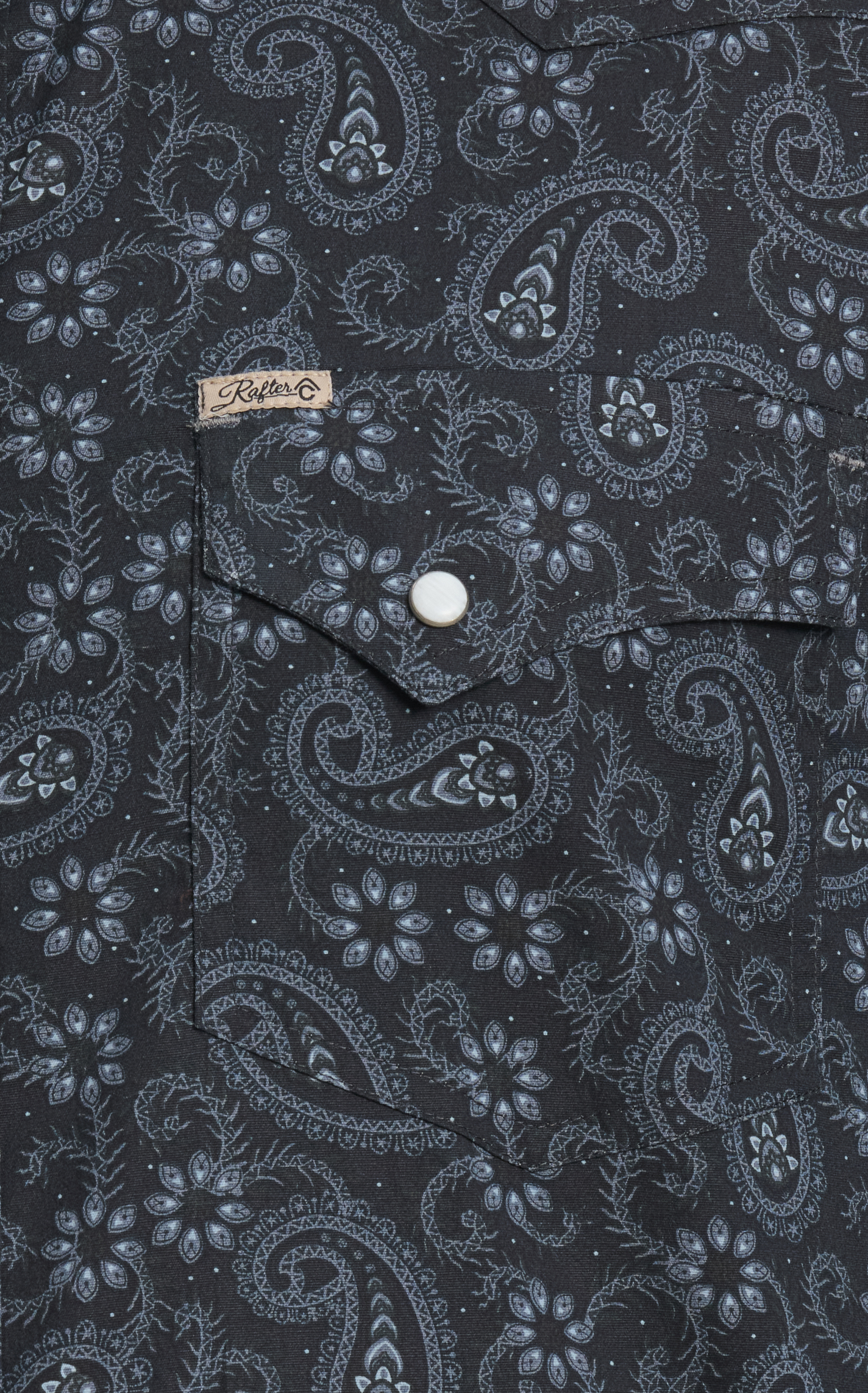 Rafter C Men's ProFlex45 Black & Gray Paisley Western Shirt - Image 1