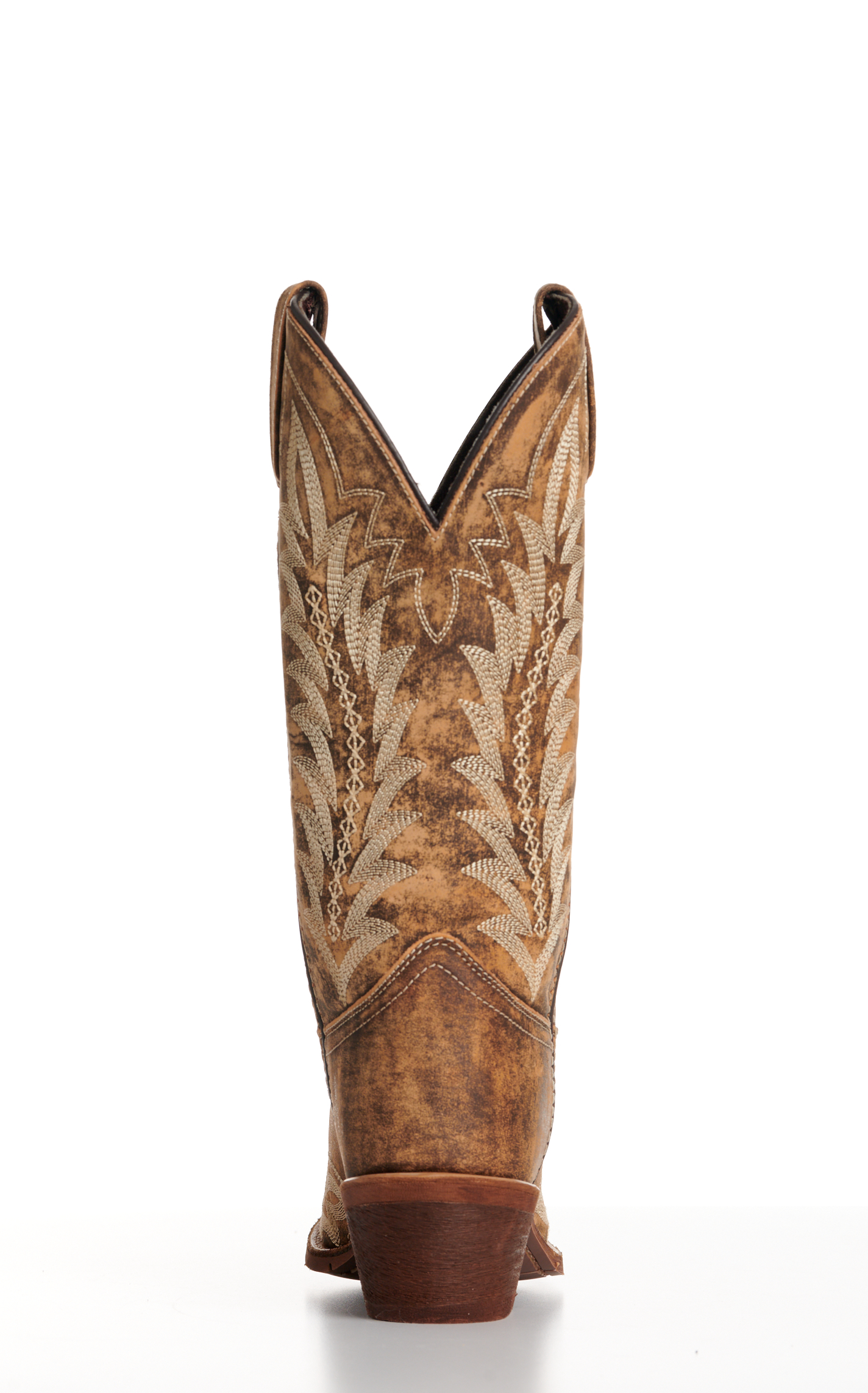 Laredo Women's Emmylee Distressed Tan Snip Toe Cowboy Boots - Image 1