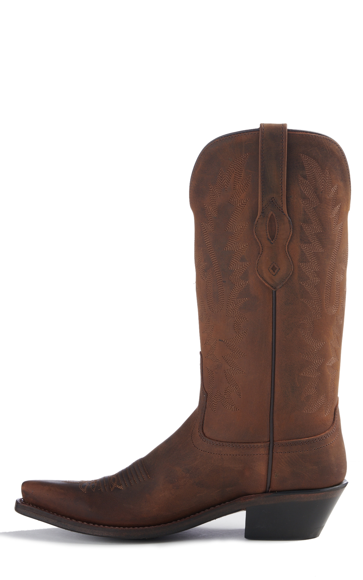 Old West Women's Distressed Brown Snip Toe Cowboy Boots - Image 1