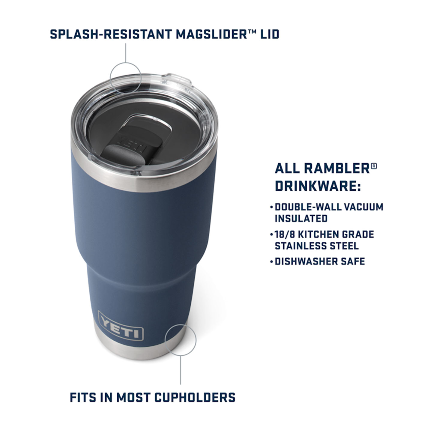 YETI Cape Taupe 30 Oz Tumbler with MagSlider Lid - Image 1