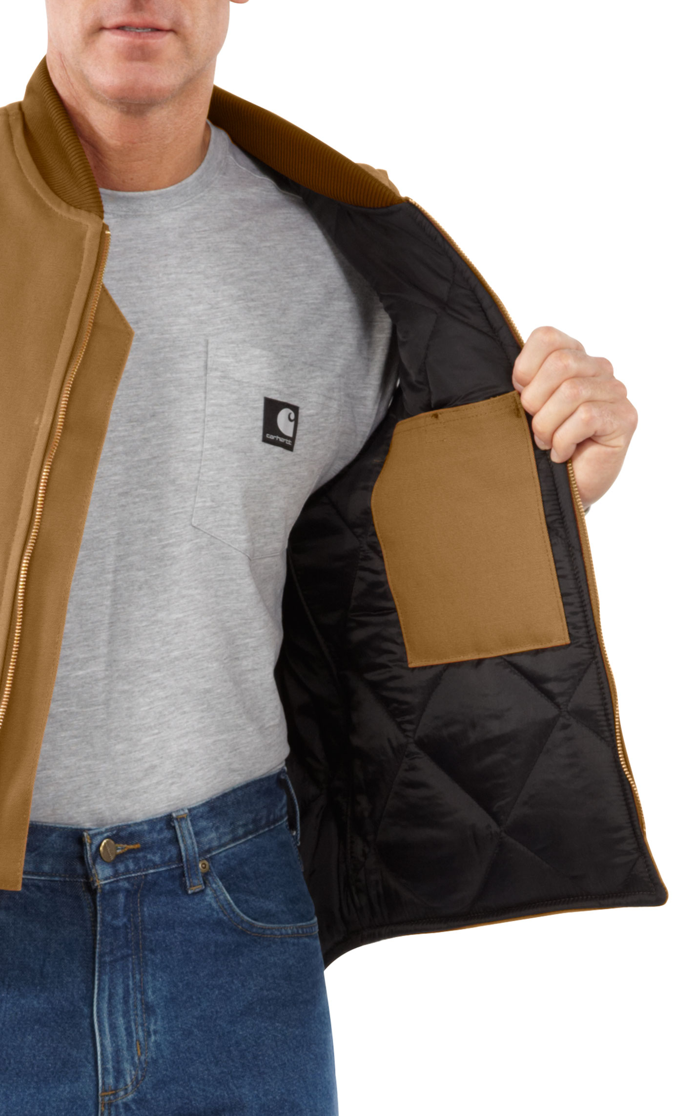 Carharatt Men's Caramel Relaxed Fit Insulated Work Vest - Image 1