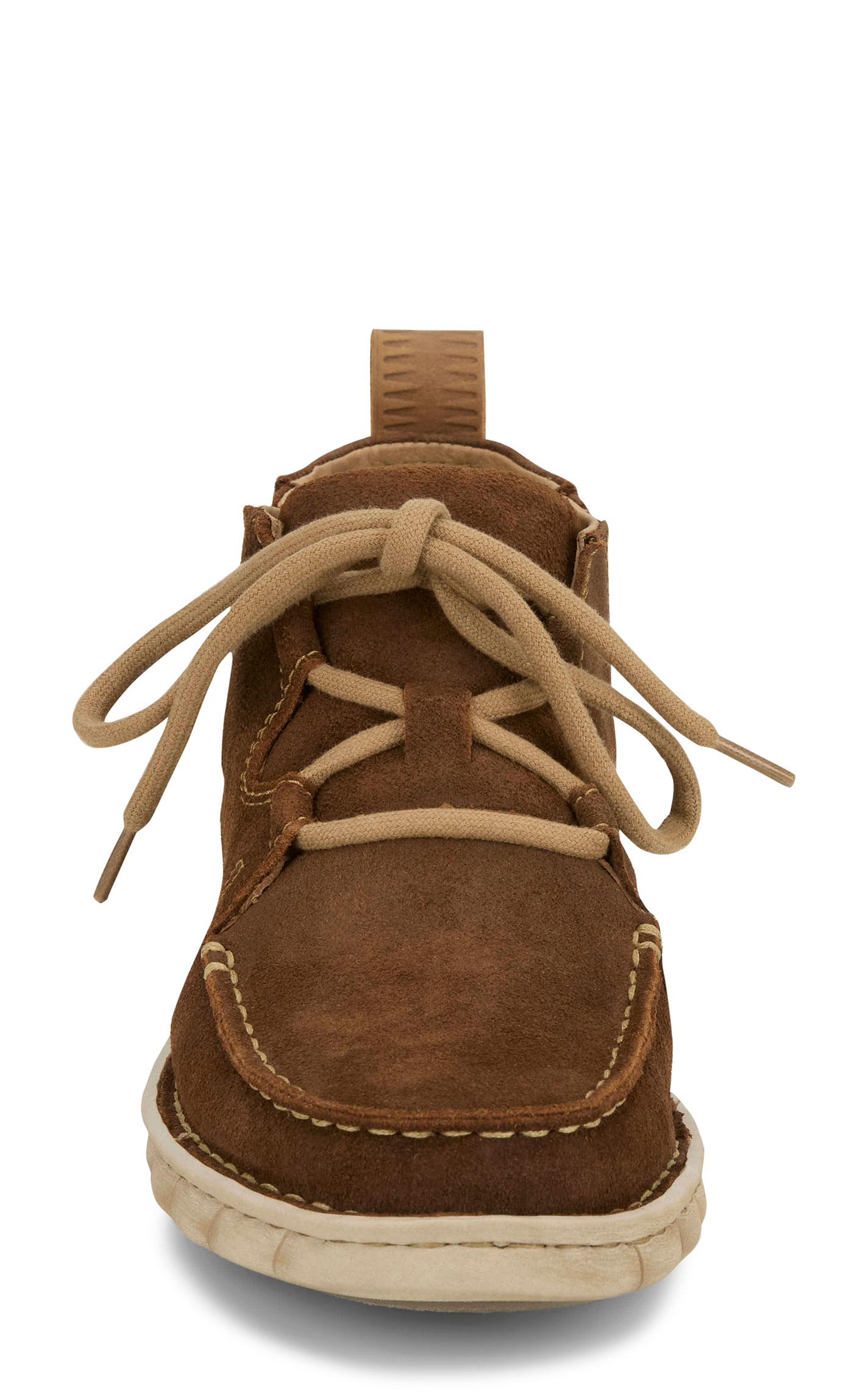 Tony Lama Men’s Cognac Suede Estancia Laced Moc Toe Casual Shoes - Image 1