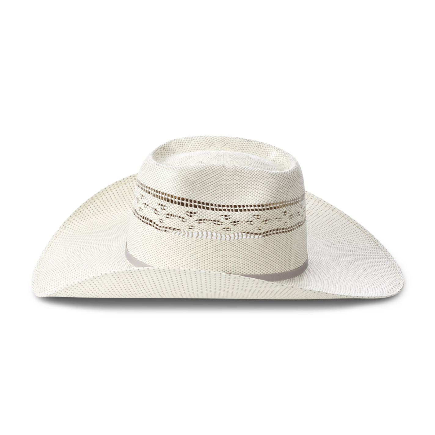 Rafter C Ivory and Gray Vented Brick Crown Bangora Straw Cowboy Hat - Image 1