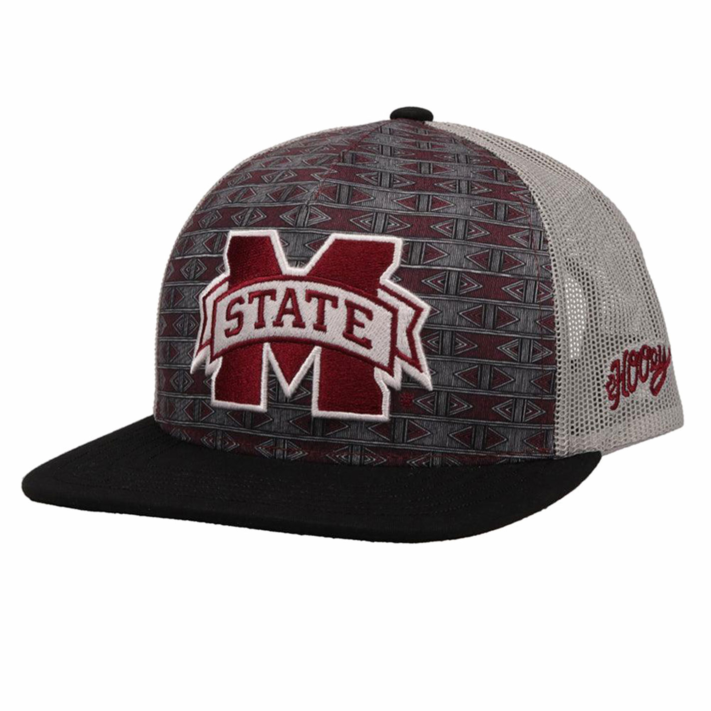 Hooey Collegiate Collection Gray Maroon & Black MS Logo Flat Bill Cap - Image 1