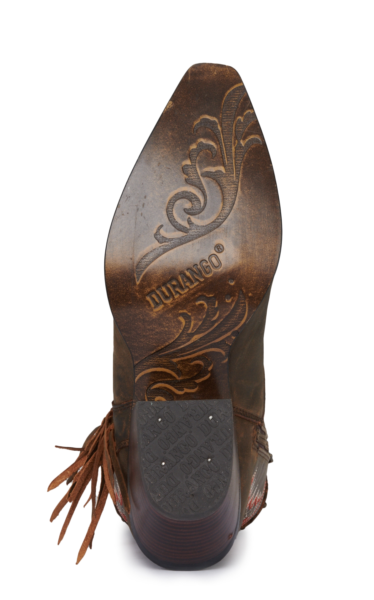 Durango Women's Crush Roasted Pecan with Fringe Snip Toe Cowboy Booties - Image 1