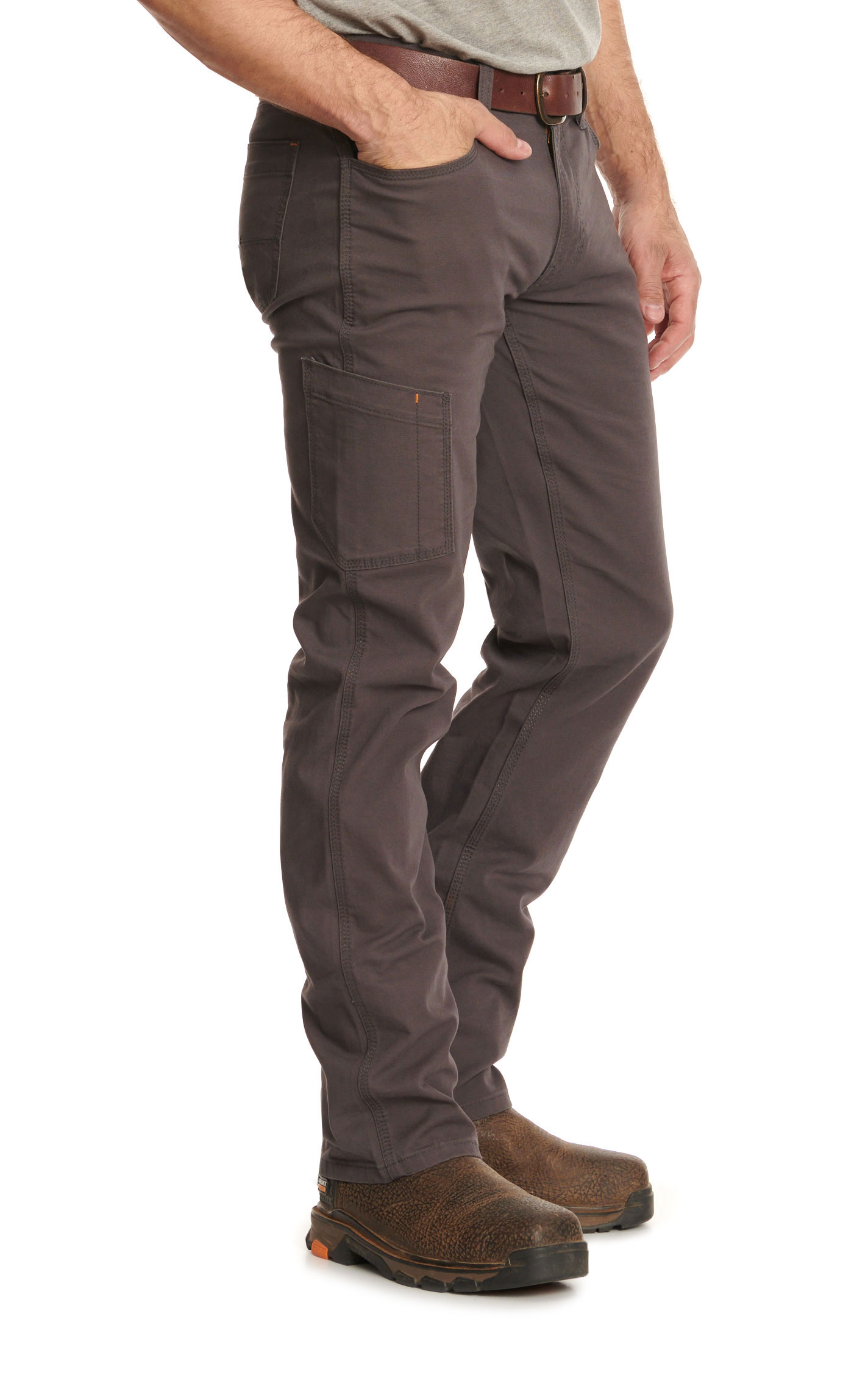 Ariat Men's Rebar M4 Gray Low Rise DuraStretch Made Tough Stackable Straight Leg Pant - Image 2