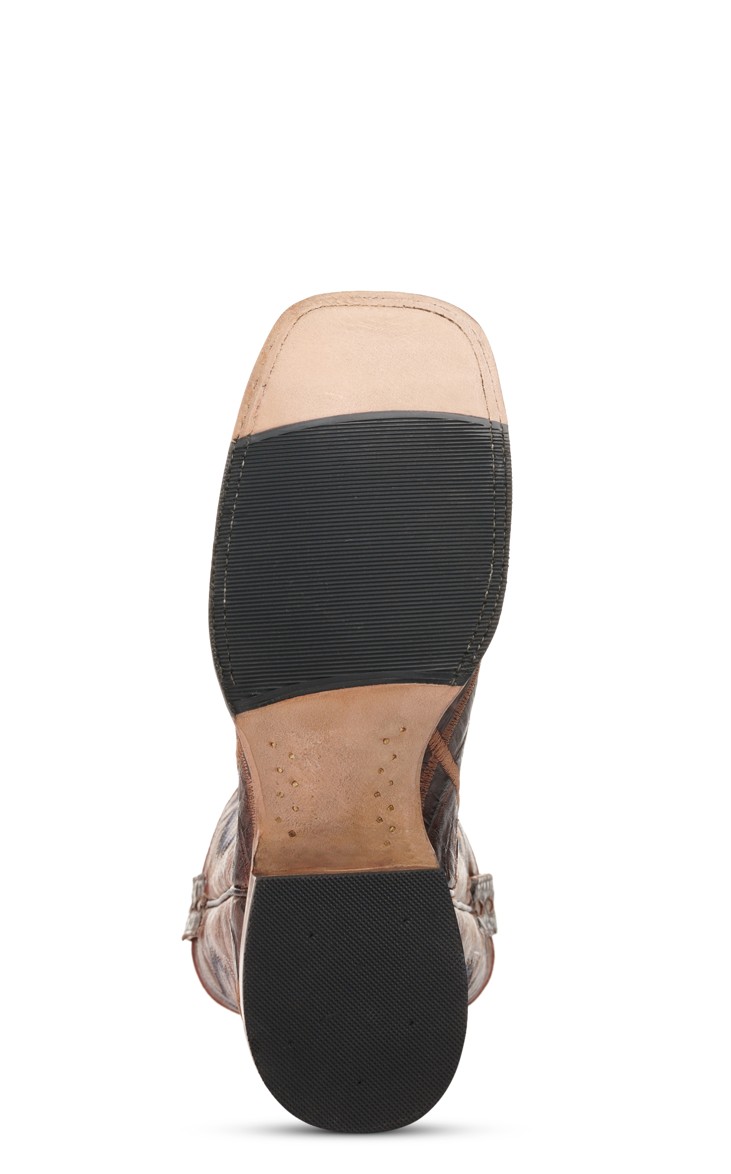 Cavender's Men's Rust and Cigar Caiman Patchwork Wide Square Toe Exotic Cowboy Boots - Image 1