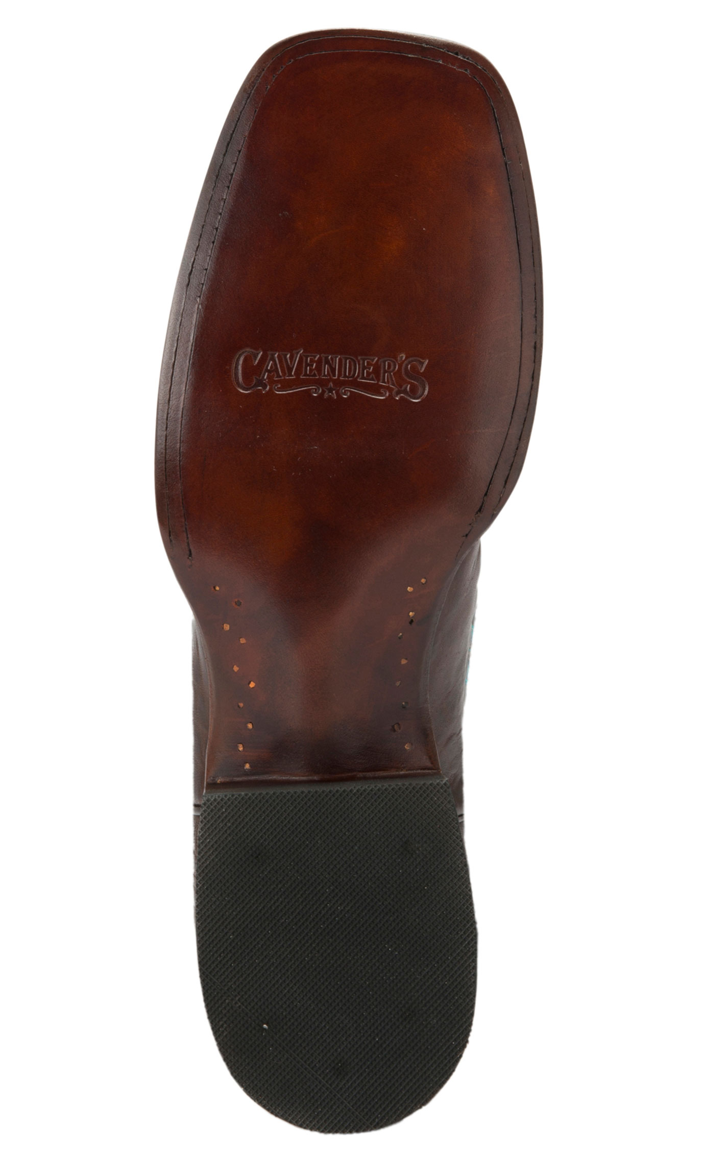 Cavender's Men's Chocolate Hornback Caiman Print Square Toe Cowboy Boots - Image 1