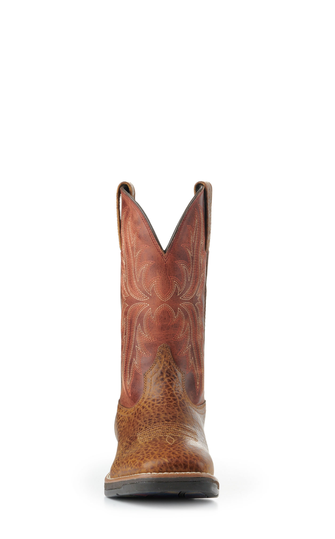 Ariat Men's Ridgeback Orange Rust and Tan Wide Square Toe Cowboy Boots - Image 1