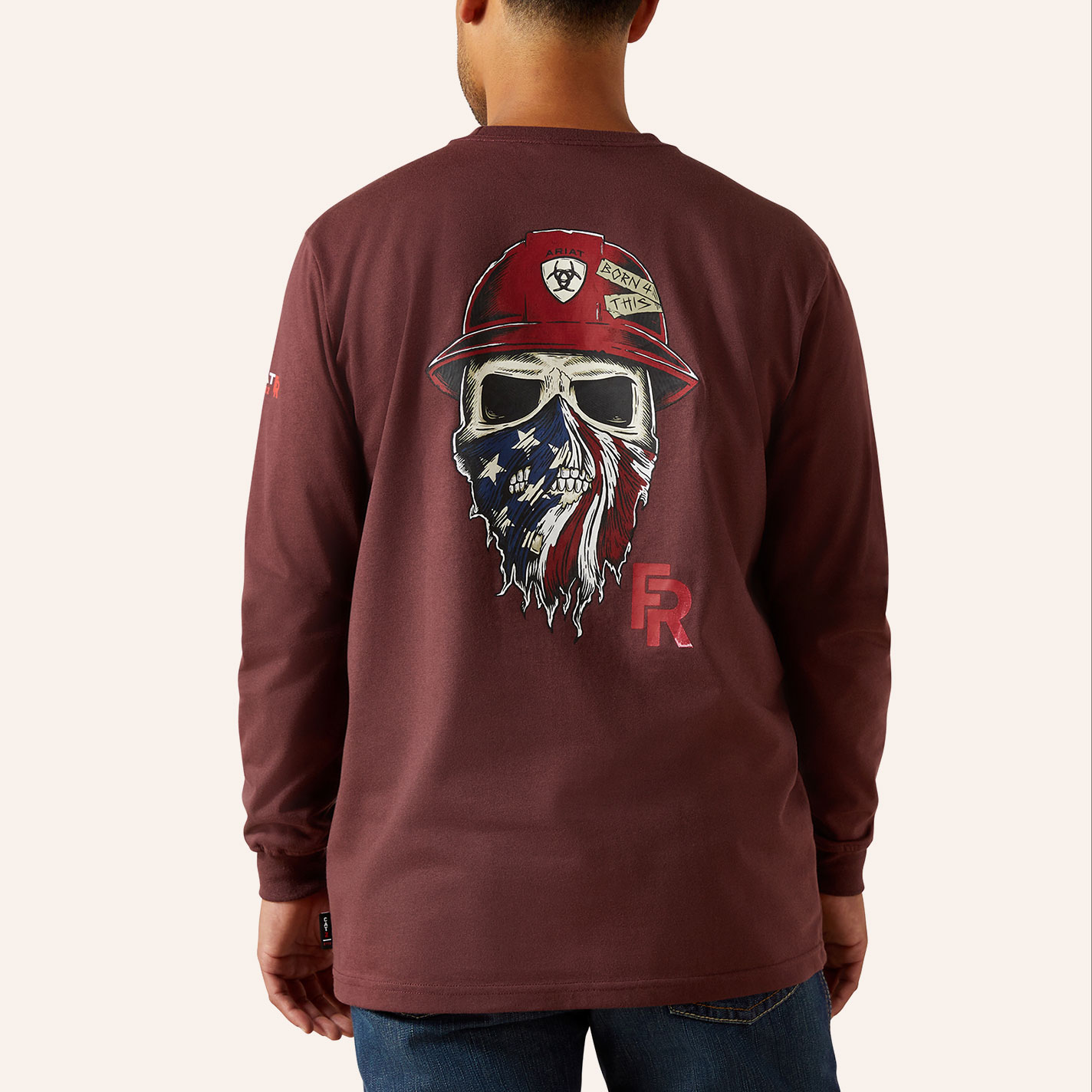 Ariat Men's Burgundy Born For This Graphic T-Shirt - Image 1