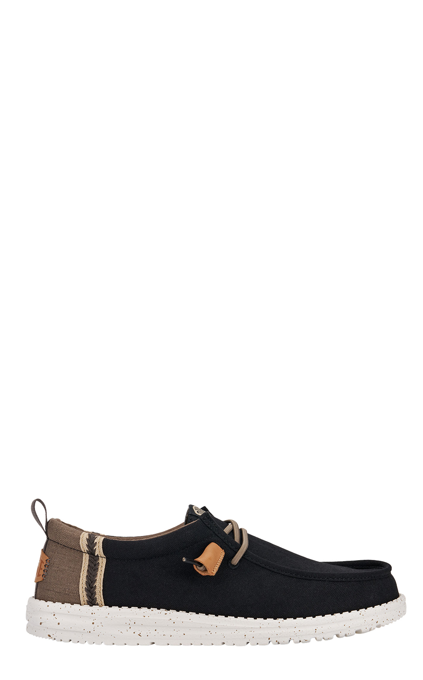 Hey Dude Men’s Wally Black & Walnut Lace Up Moc Toe Casual Shoes - Image 1