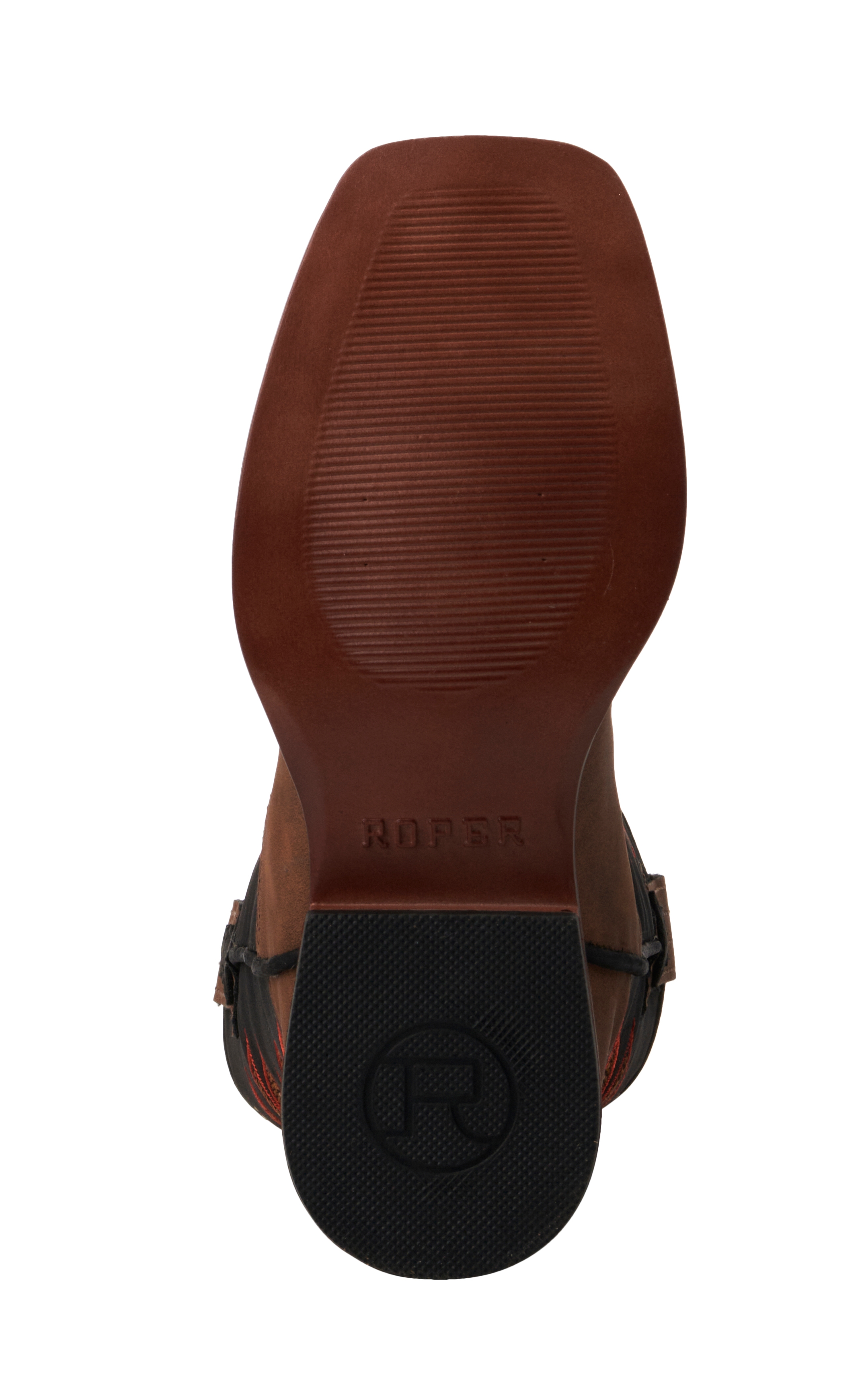 Roper Kids' Tan and Black Square Toe Cowboy Boots - Image 1