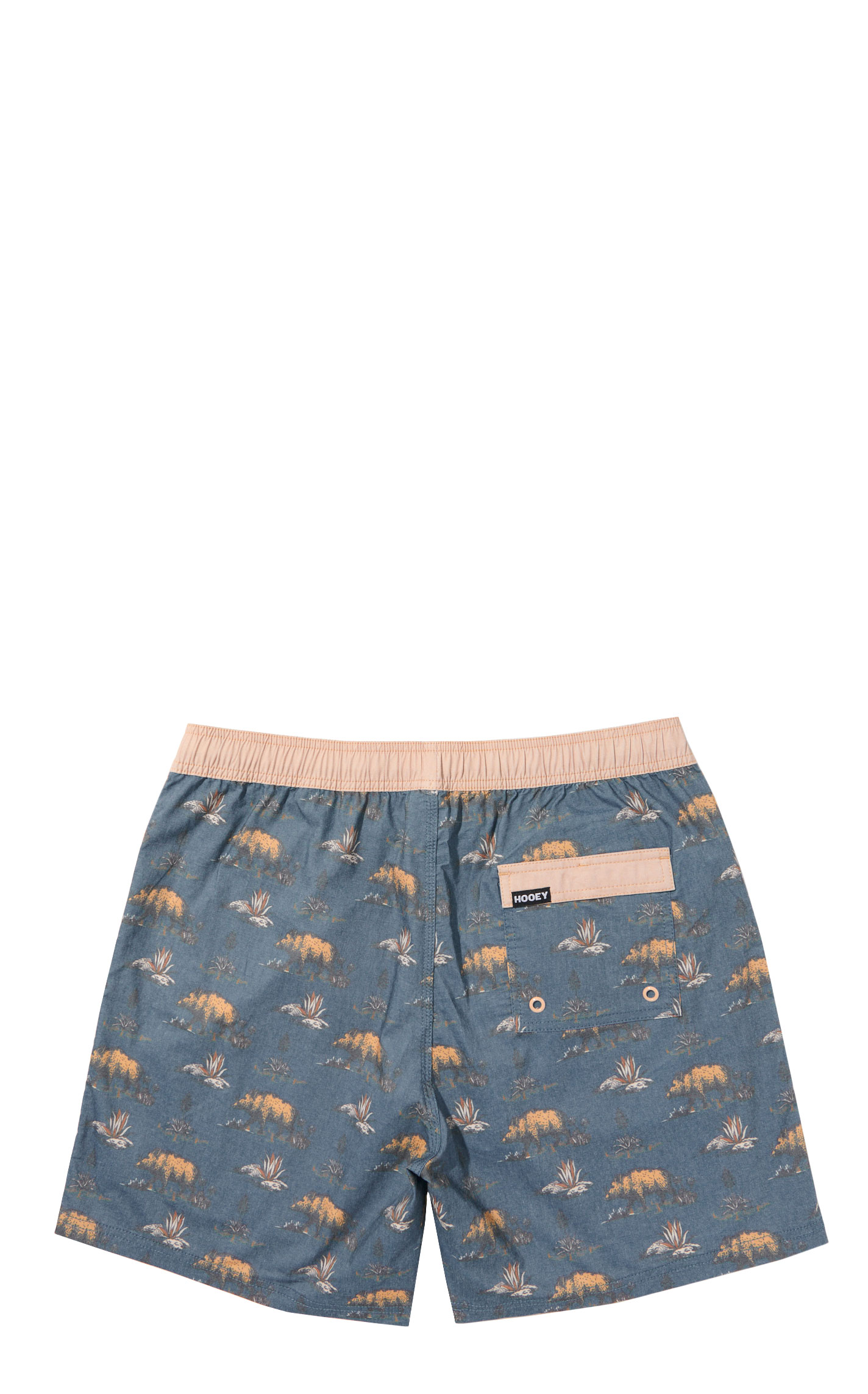 Hooey Men's Denim Blue Hog Print Swim Trunks - Image 1
