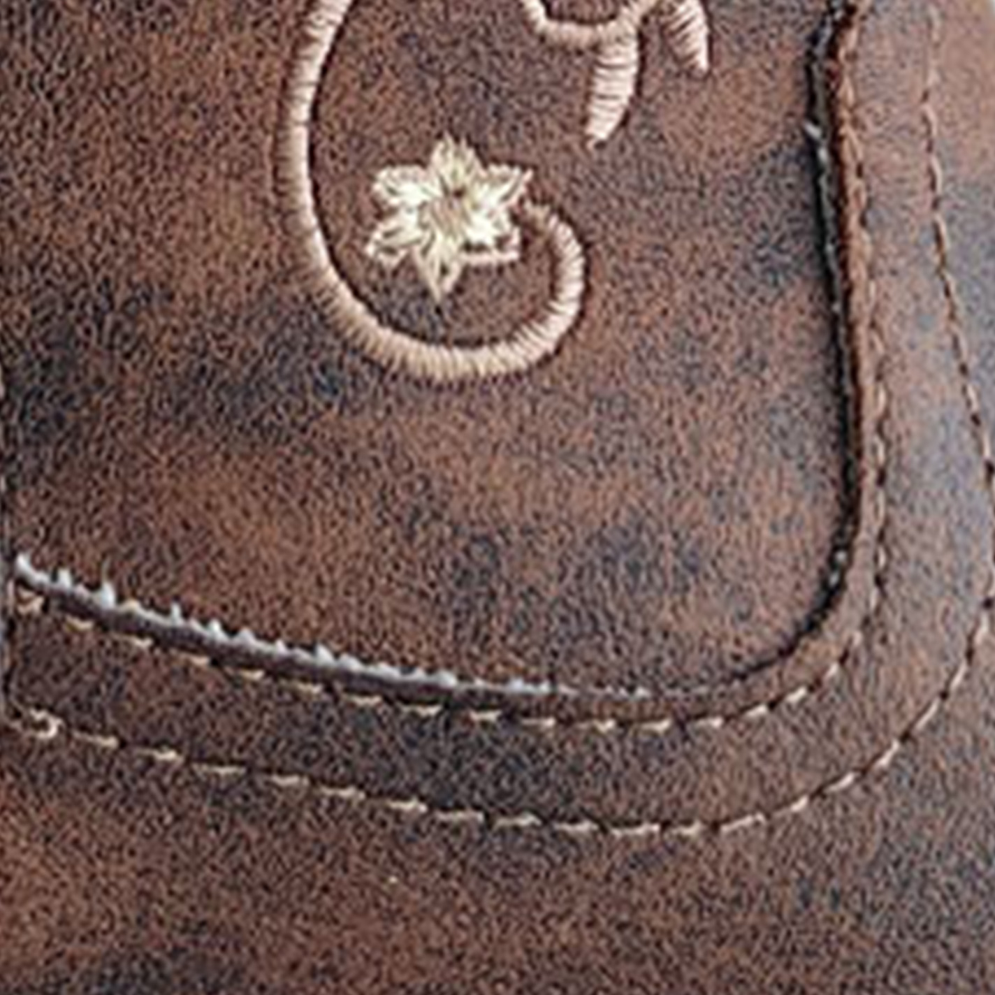 Roper Women's Bailey Brown with Floral Embroidery Wide Square Toe Cowboy Boots - Image 1