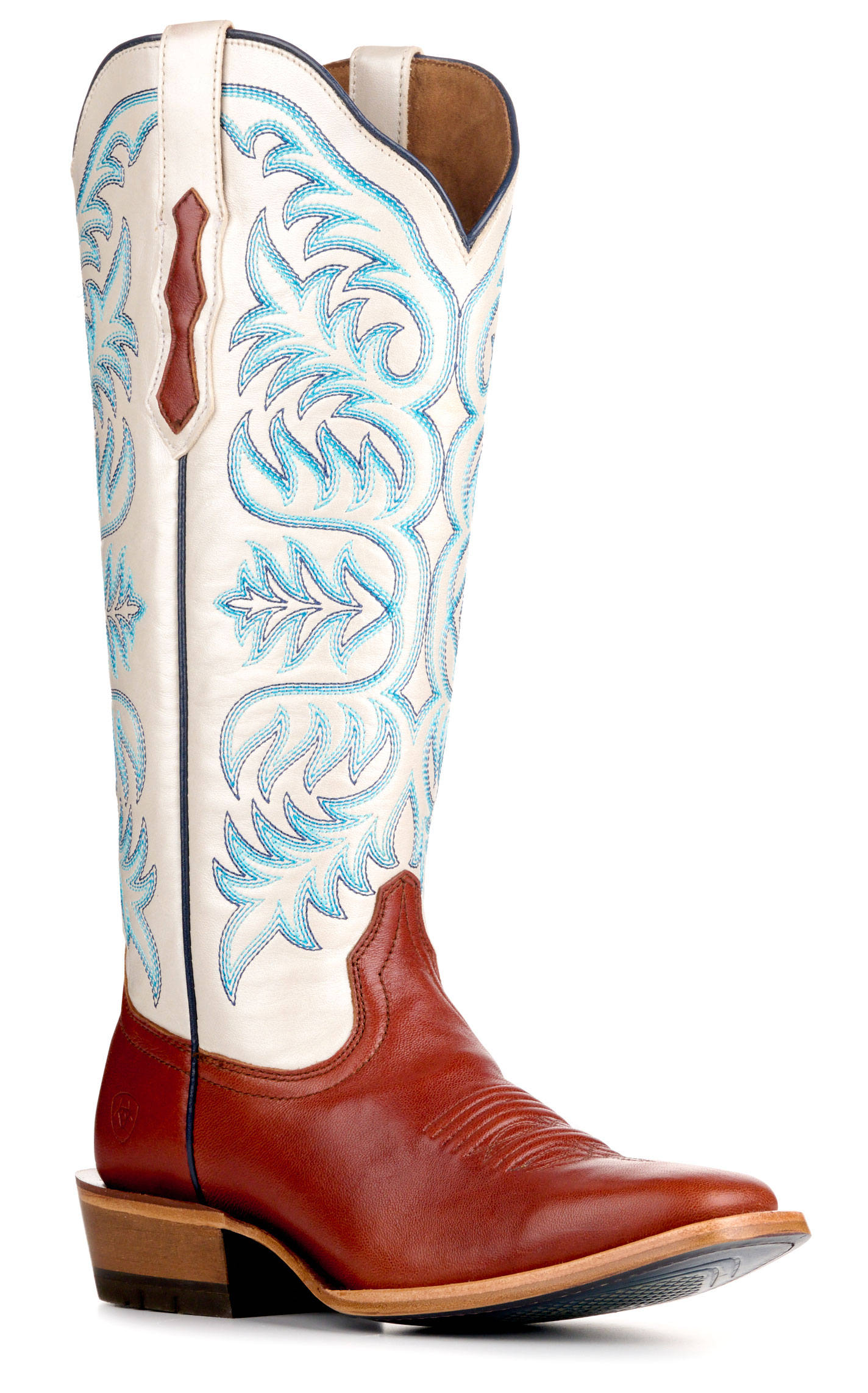 Ariat Women's Cognac & White Futurity Blanche TekStep French Toe Tall Cowgirl Boots - Image 1