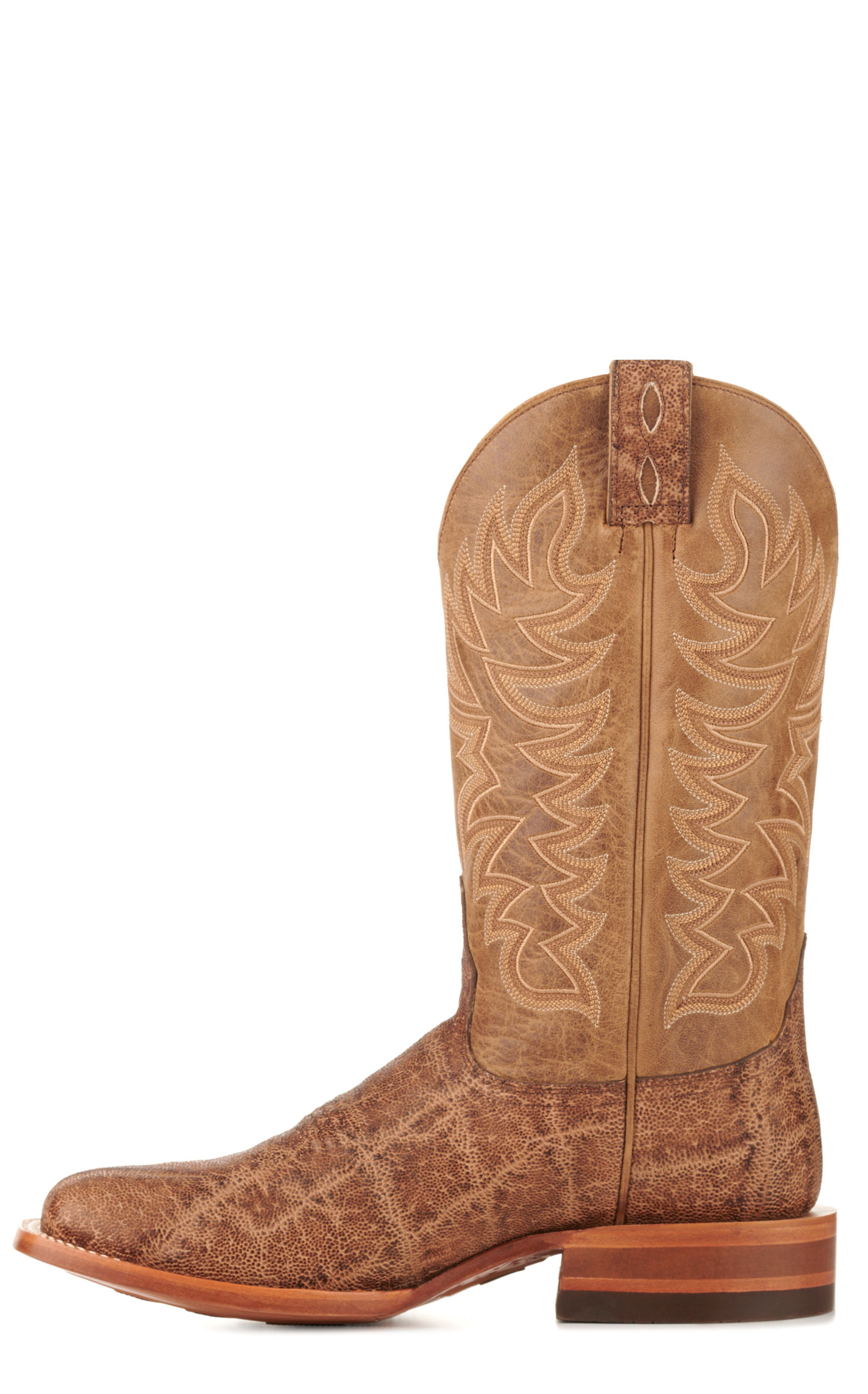 Cavender's Men's Endurance Honey and Tobacco Elephant Wide Square Toe Exotic Cowboy Boots - Image 1