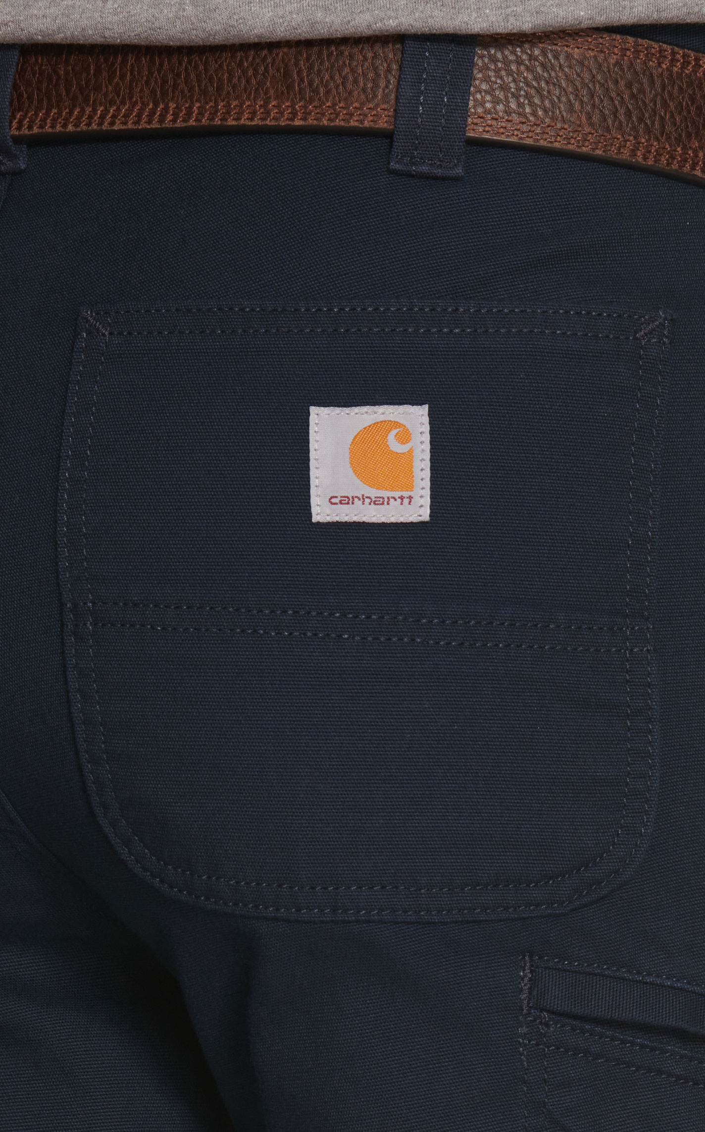Carhartt Men's Navy Relaxed Fit Straight Leg Rugged Flex Stretch Canvas Work Pants - Image 1
