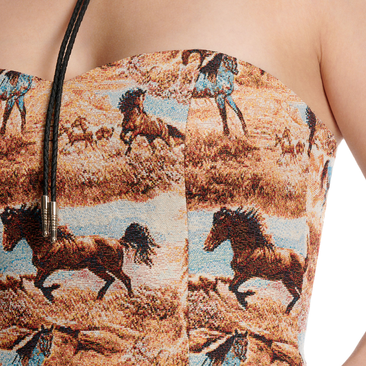 Blue B Women's Brown Multi Horse Bustier Top - Image 2