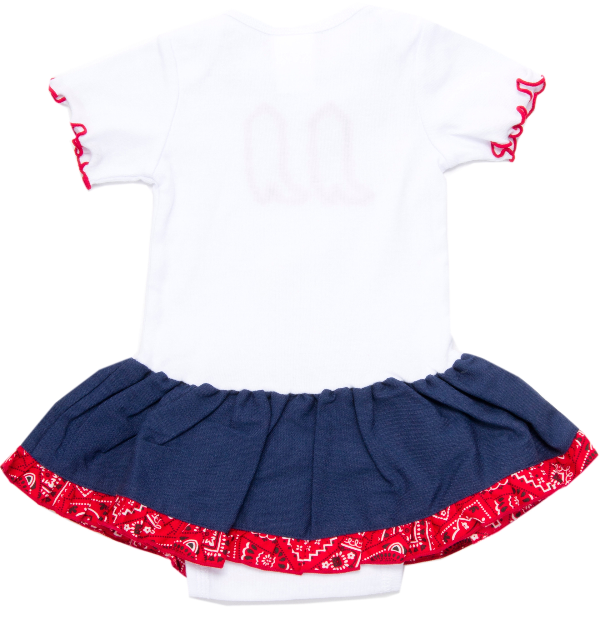 Kiddie Korral Girls' White and Red Bandana Onesie - Image 1