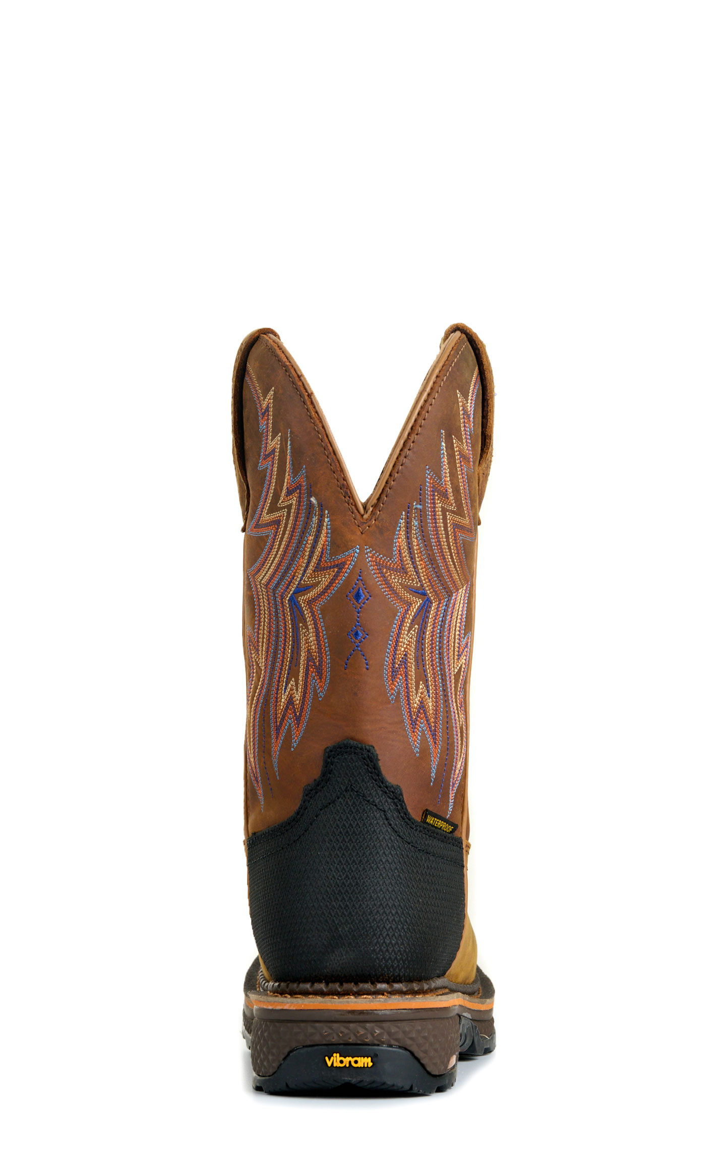 R. Watson Men's Tan and Bay Brown Waterproof Wide Square Toe Cowboy Work Boot - Image 1