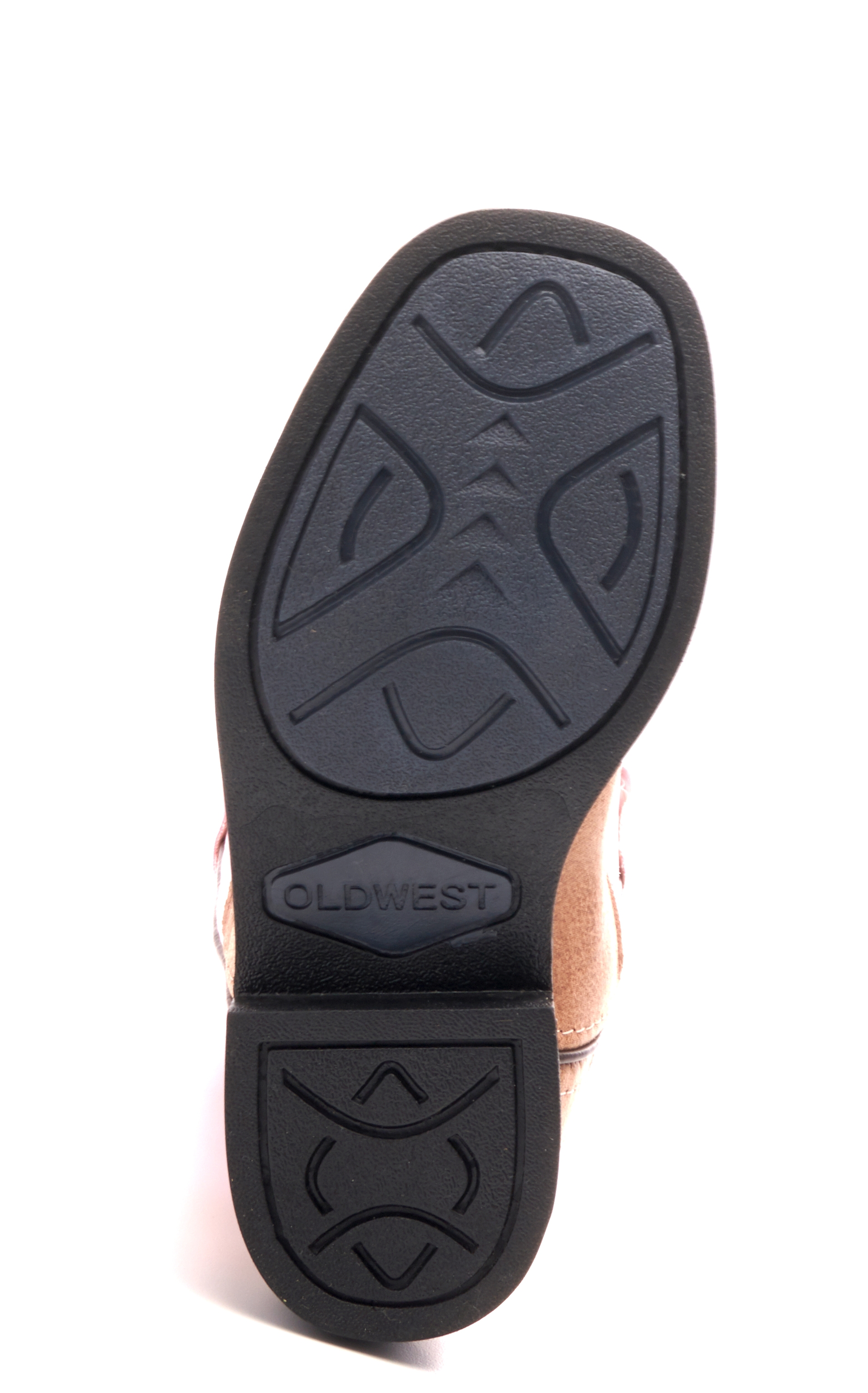 Old West Kids Tan and Pink Square Toe Cowboy Boots - Image 1