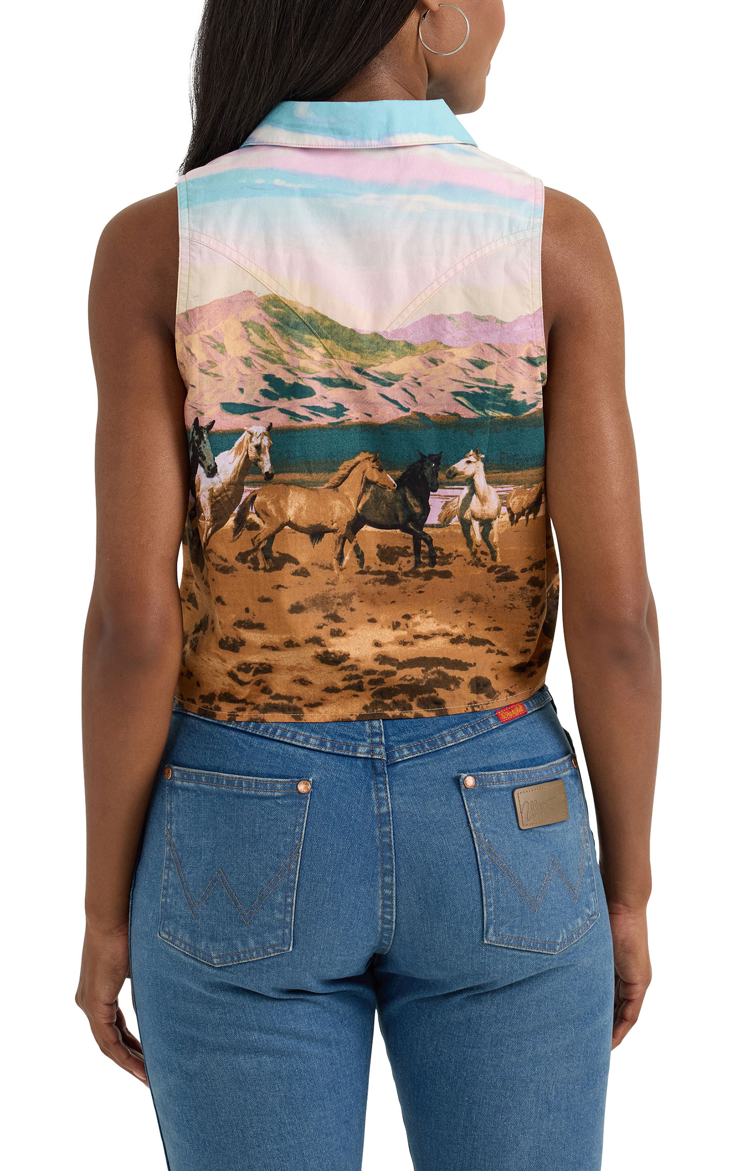 Wrangler Retro Women's Desert Horse Print Top - Image 1