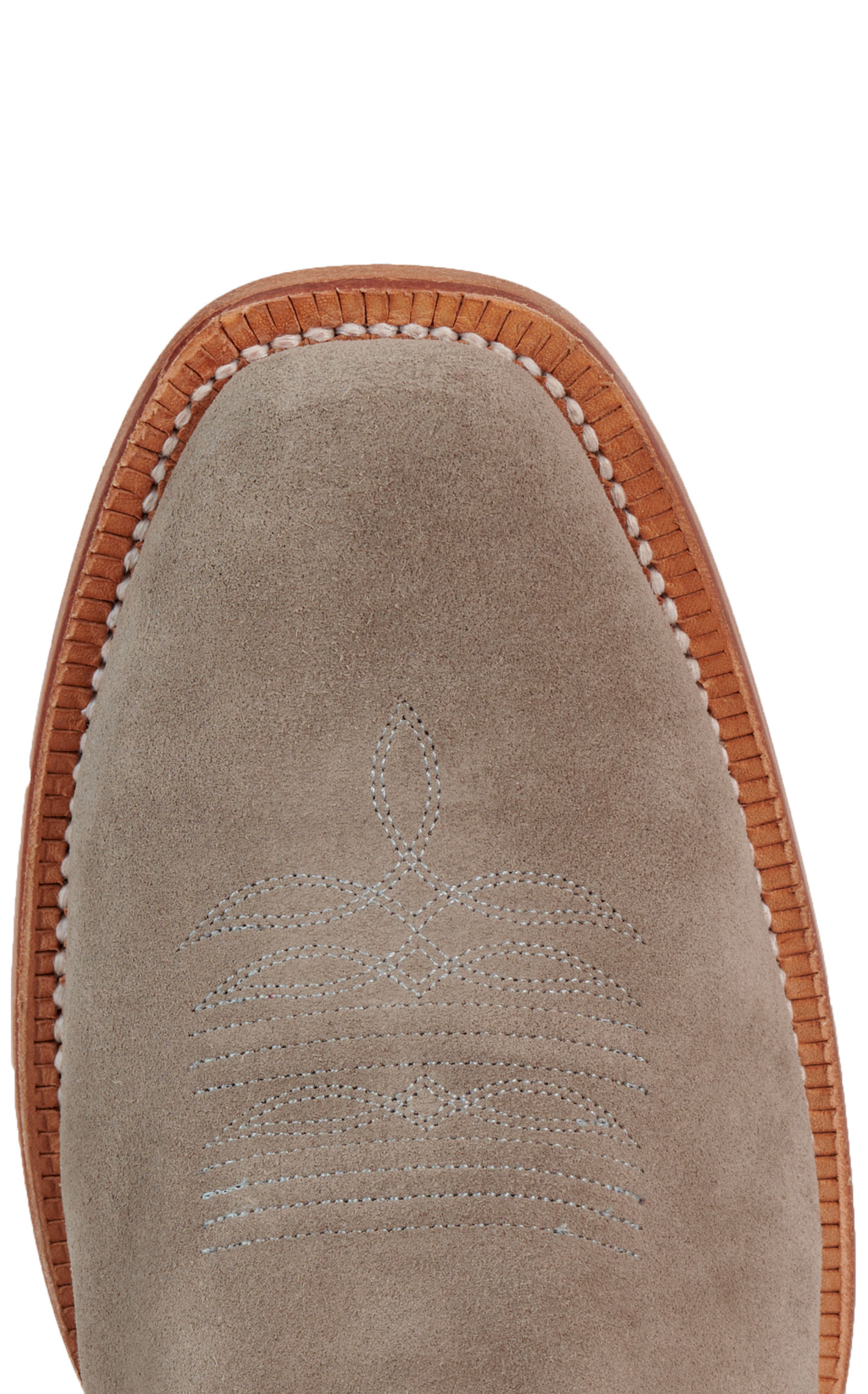 R. Watson Men's Dark Cherry and Charcoal Roughout Narrow Square Toe Cowboy Boots - Image 1
