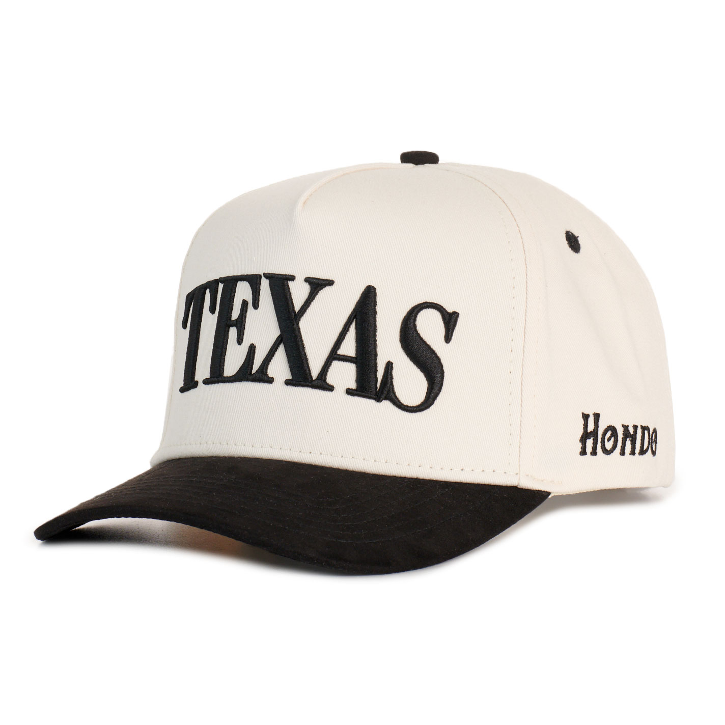Hondo Hat Co. Texas Cream & Black Curved Bill Cap - Image 1