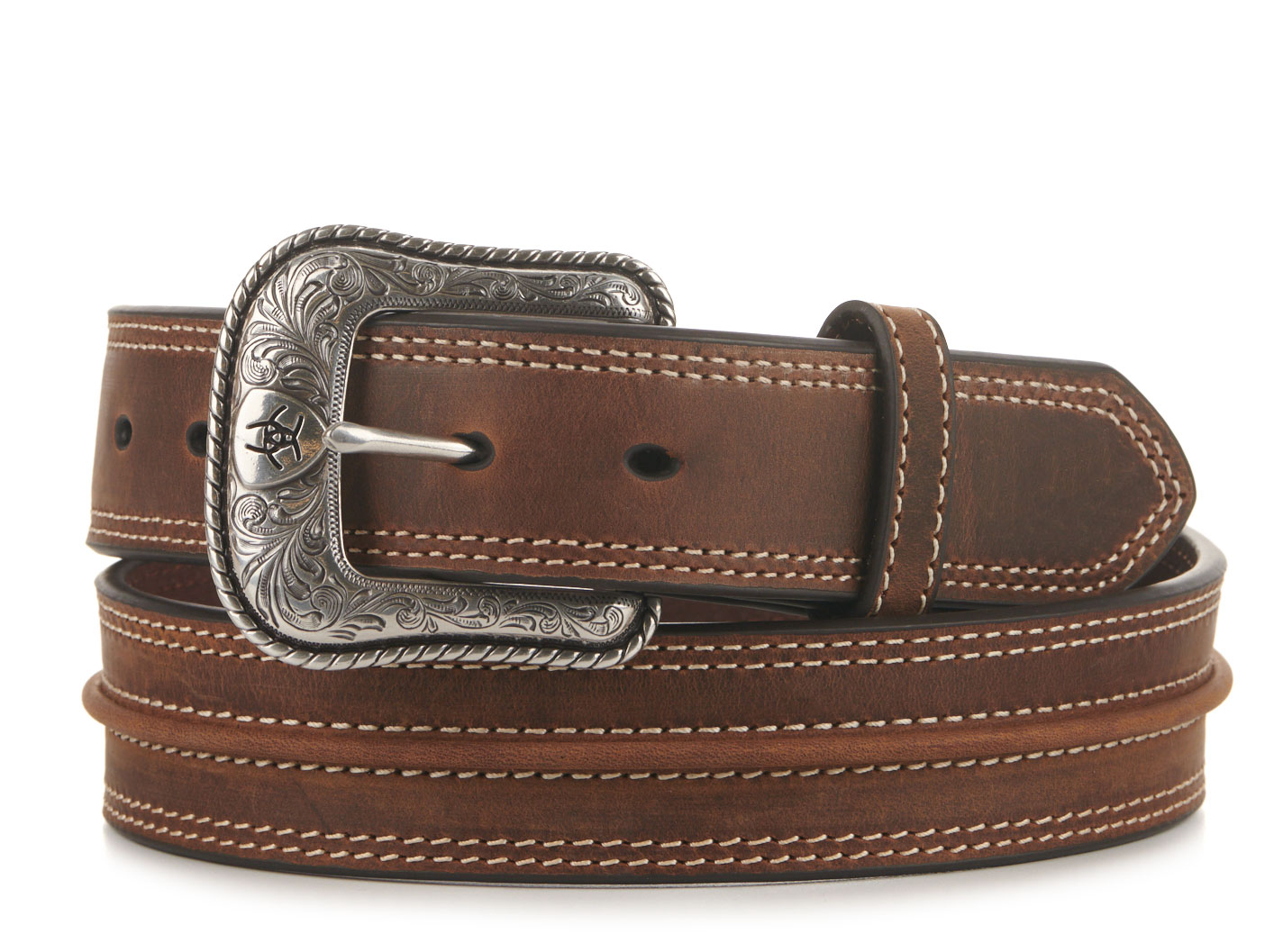 Ariat Men's Medium Brown Center Cord Western Belt - Image 1