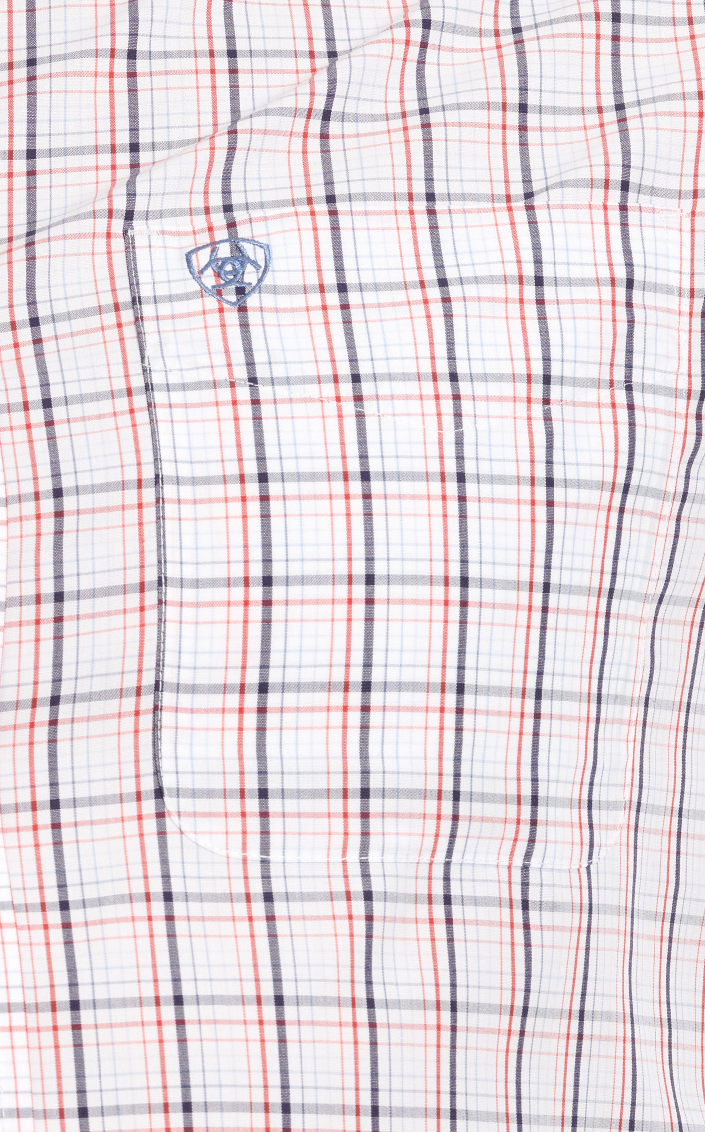 Ariat Men's Weston White Red & Navy Plaid Western Shirt - Image 1