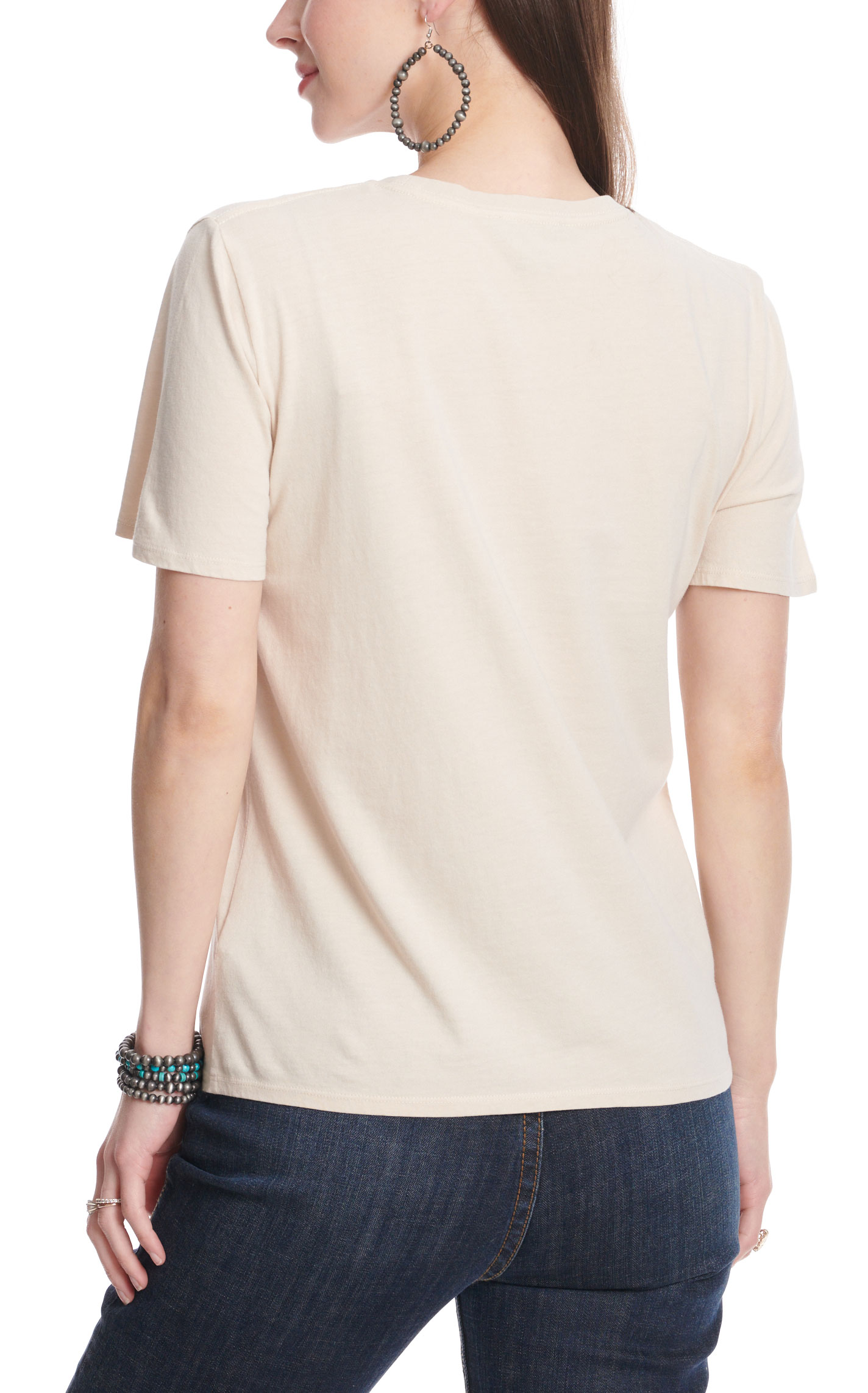 Rock & Roll Denim Latte Ride Em Cowboy Graphic T-Shirt - Image 1