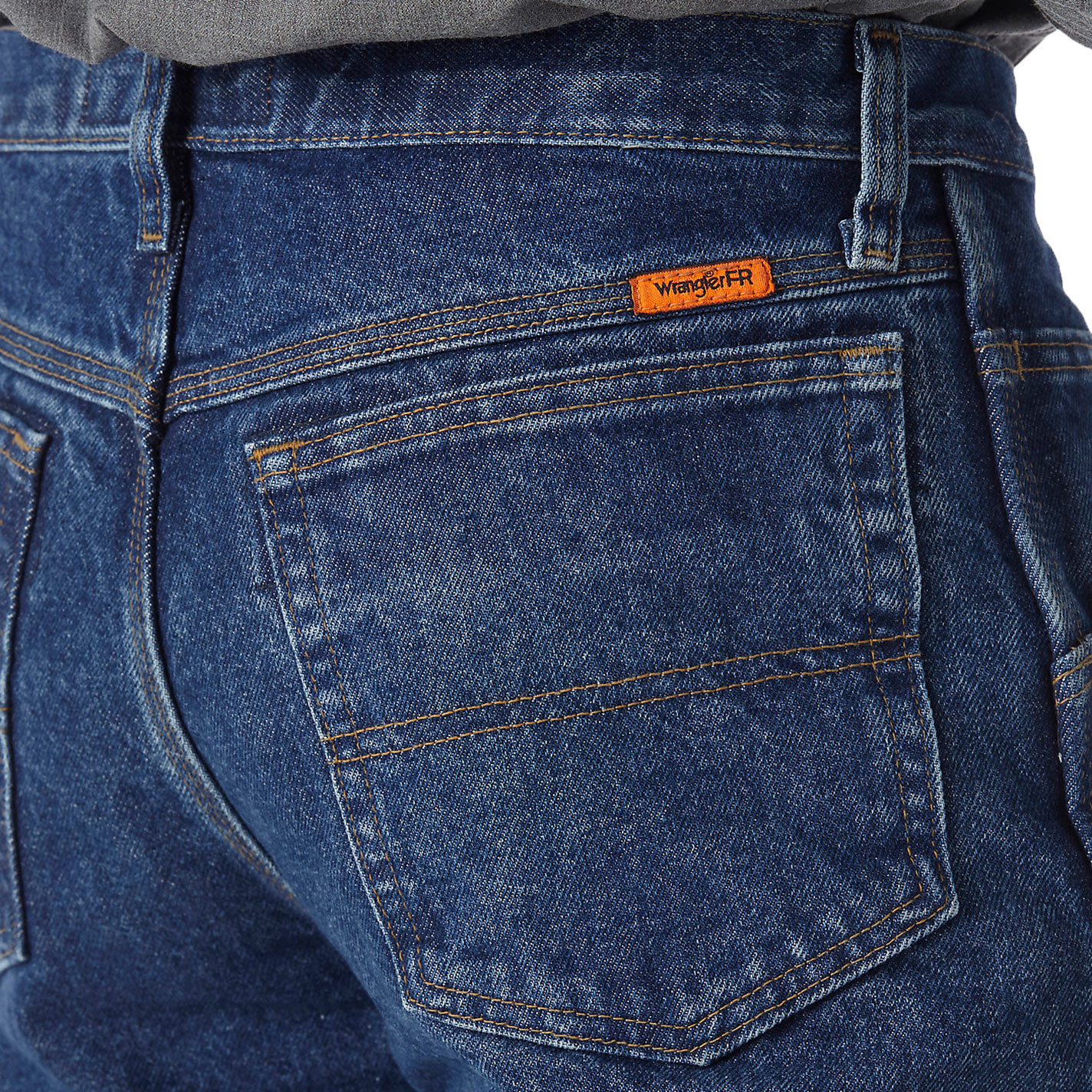 Wrangler Riggs Men's FR Medium Wash Relaxed Fit Work Jeans - Image 1