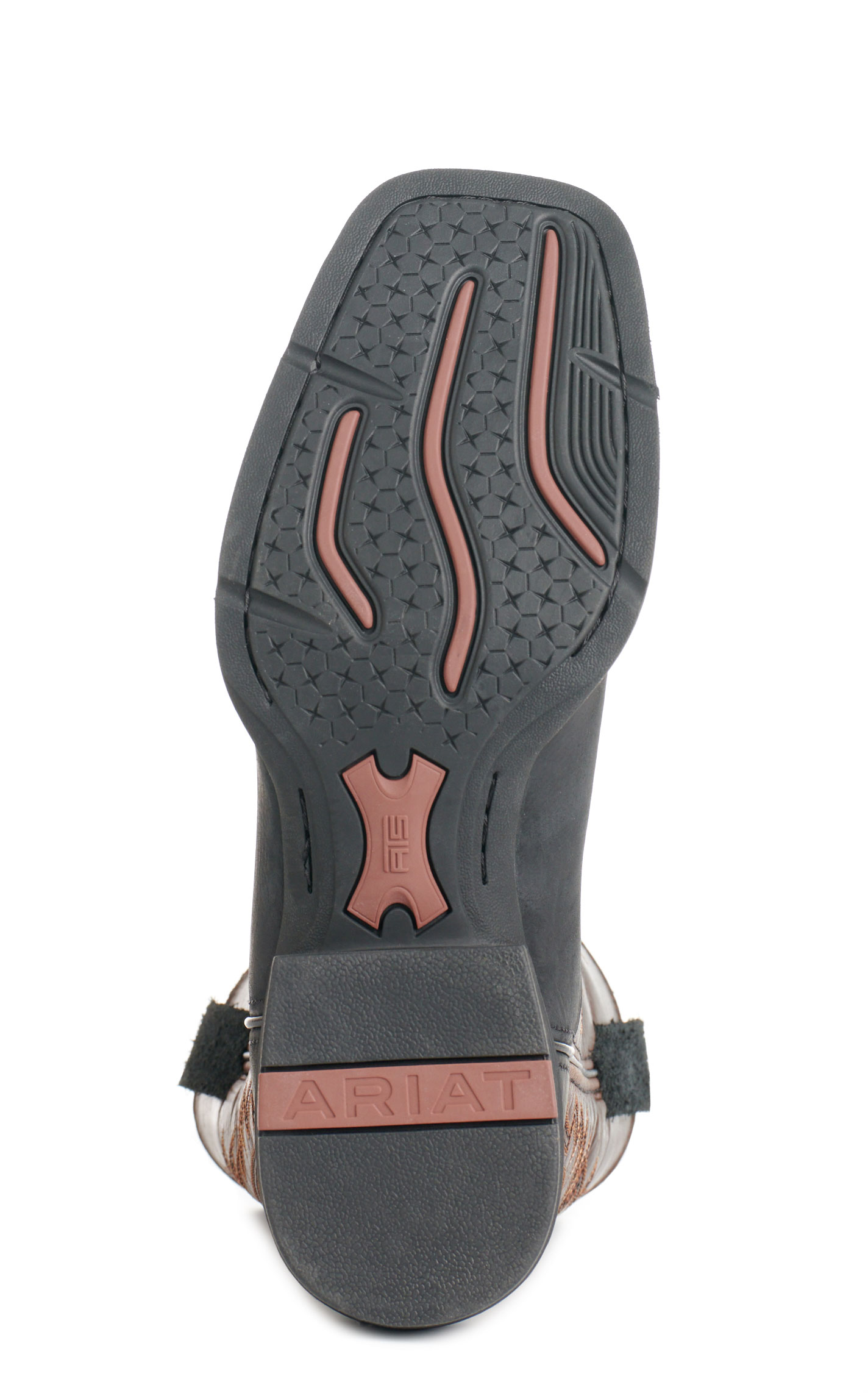 Ariat Men's Sport Big Country Black and Mahogany Wide Square Toe Cowboy Boots - Image 1
