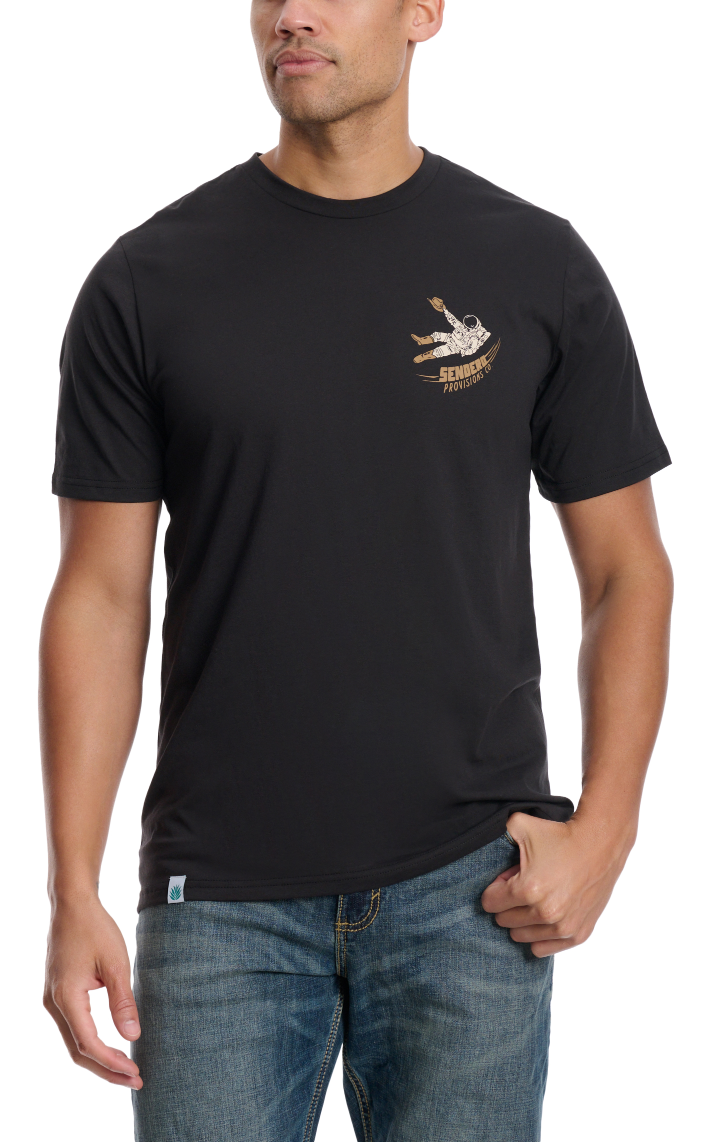 Sendero Provisions Co. Men's Black Go To Space Youngman Logo Graphic T-Shirt - Image 1