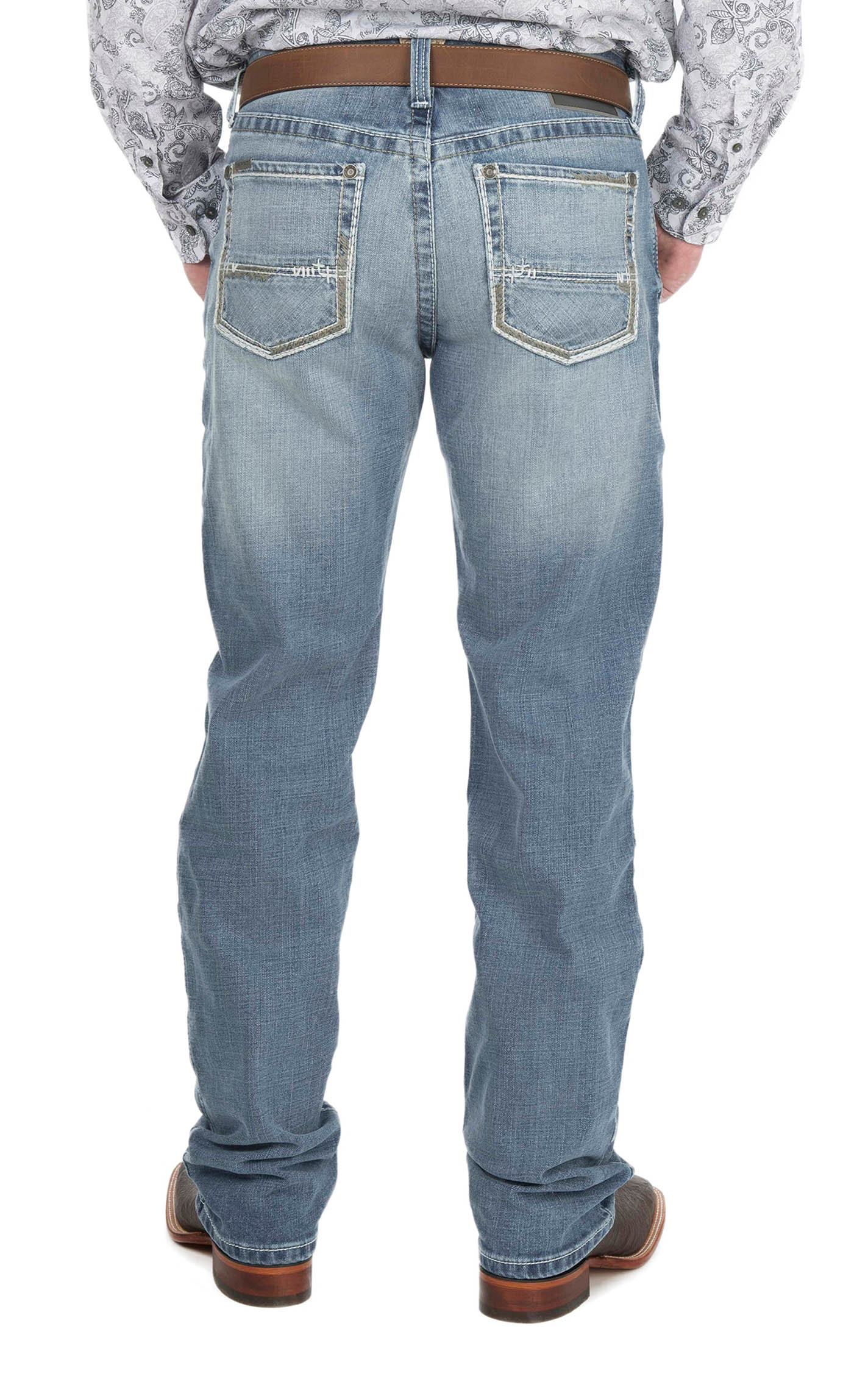 Ariat Men's M2 Stirling Shasta Light Wash Relaxed Fit Boot Cut Jeans - Extended Sizes - Image 1
