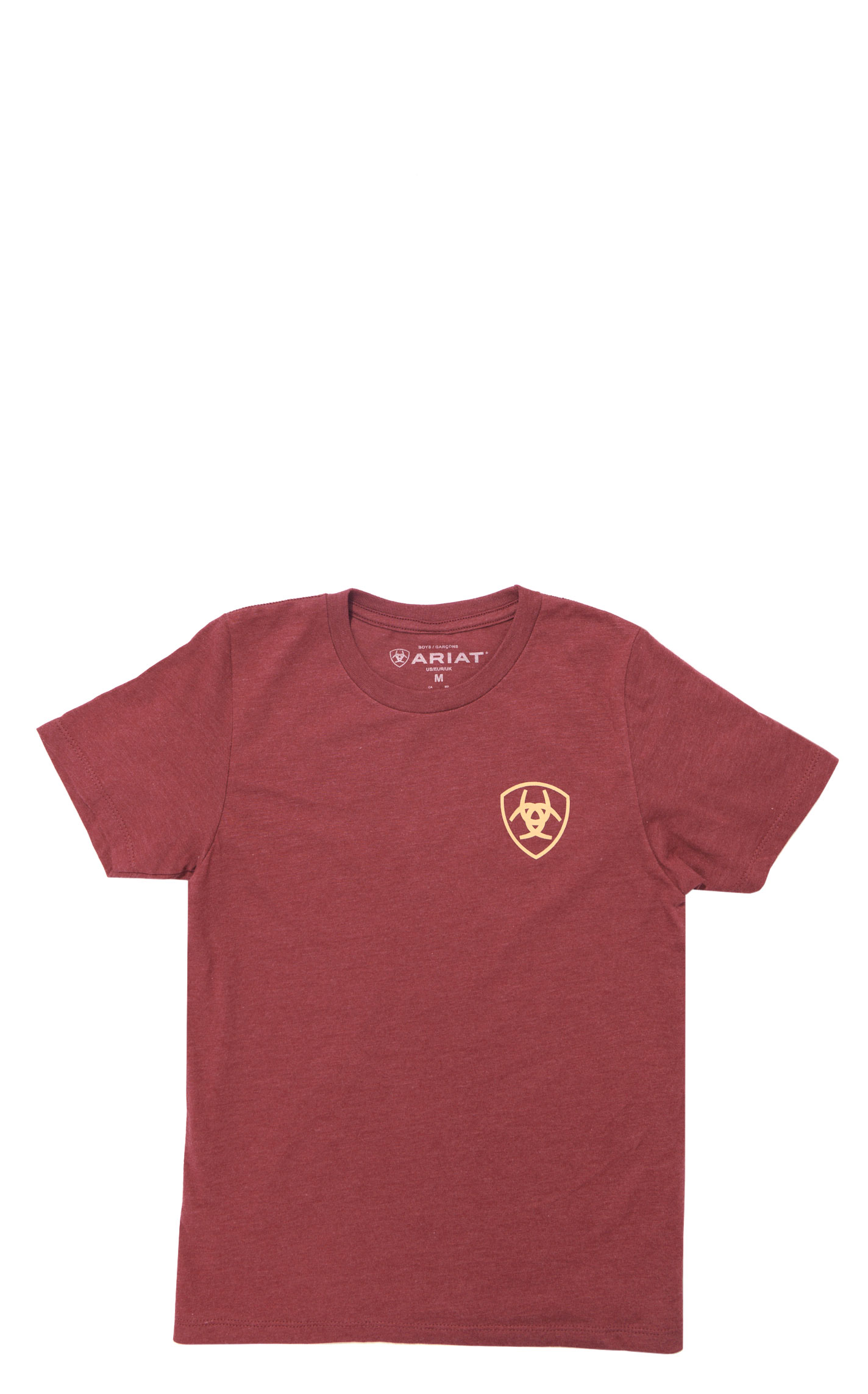 Ariat Boy's Red Barbed Shield Logo Graphic T-Shirt - Image 1