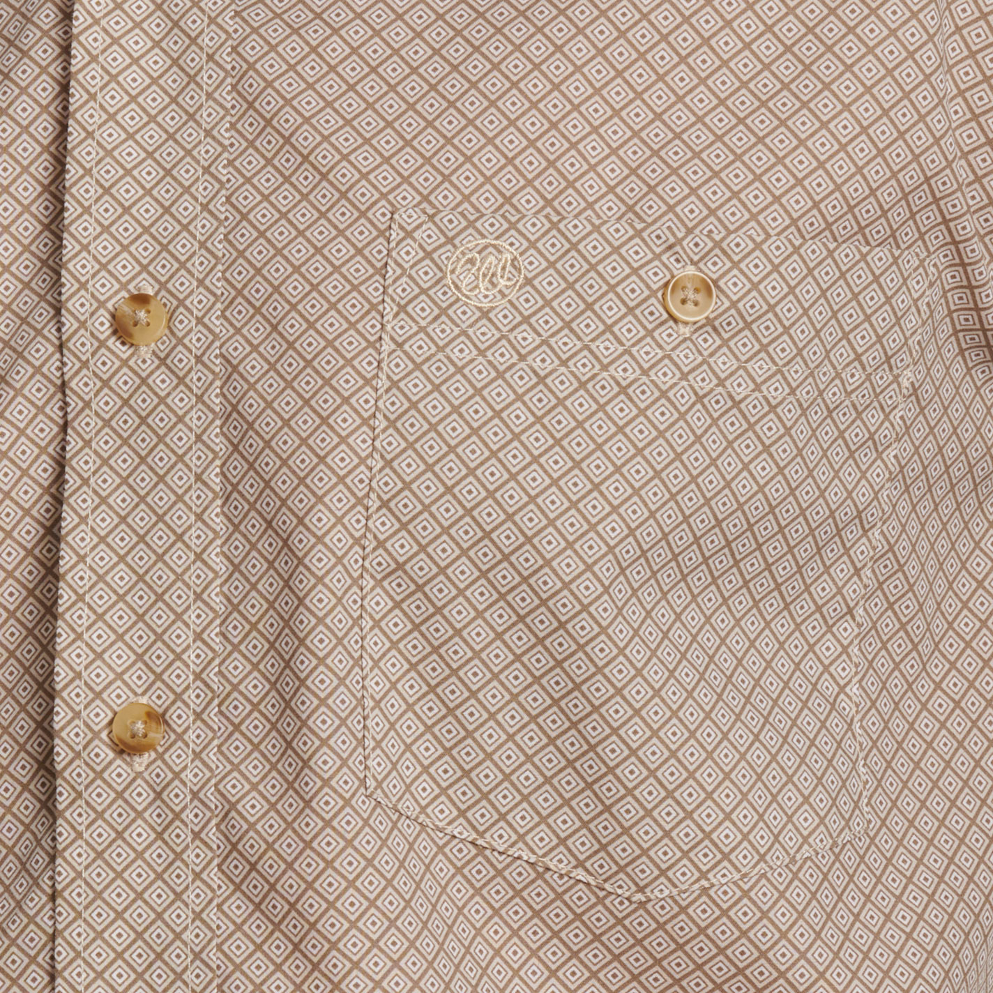 Wrangler Men's Classic Taupe Geo Western Shirt - Image 1