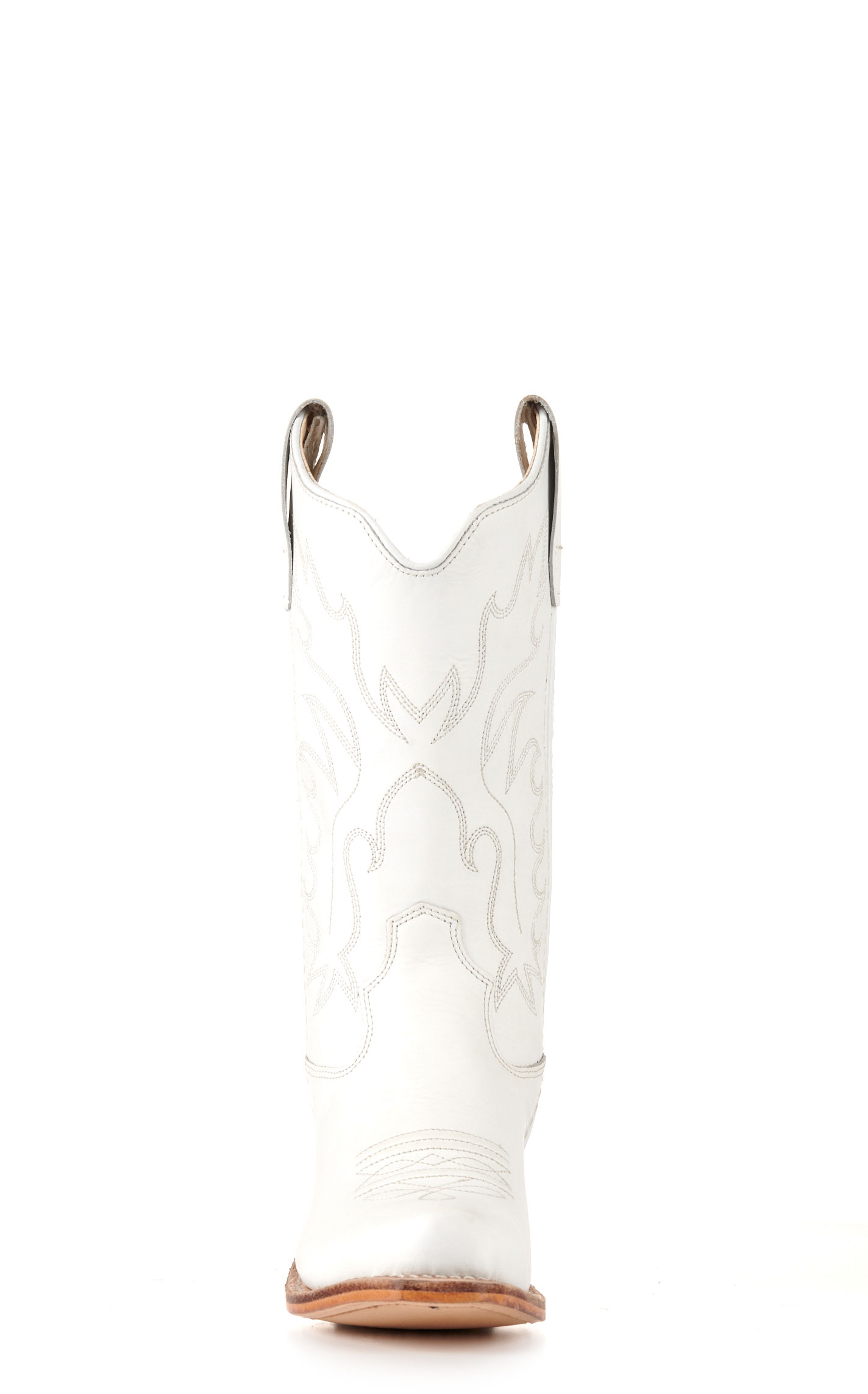 Old West Youth White Snip Toe Cowboy Boots - Image 1