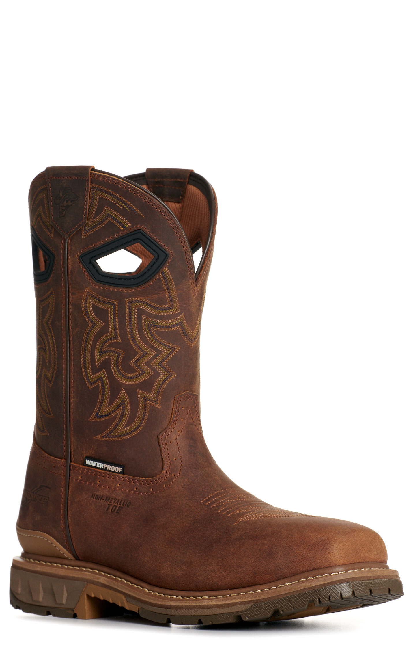 Double H Men's Phantom Brown Waterproof ICE Wide Square Composite Toe Work Boots - Image 1