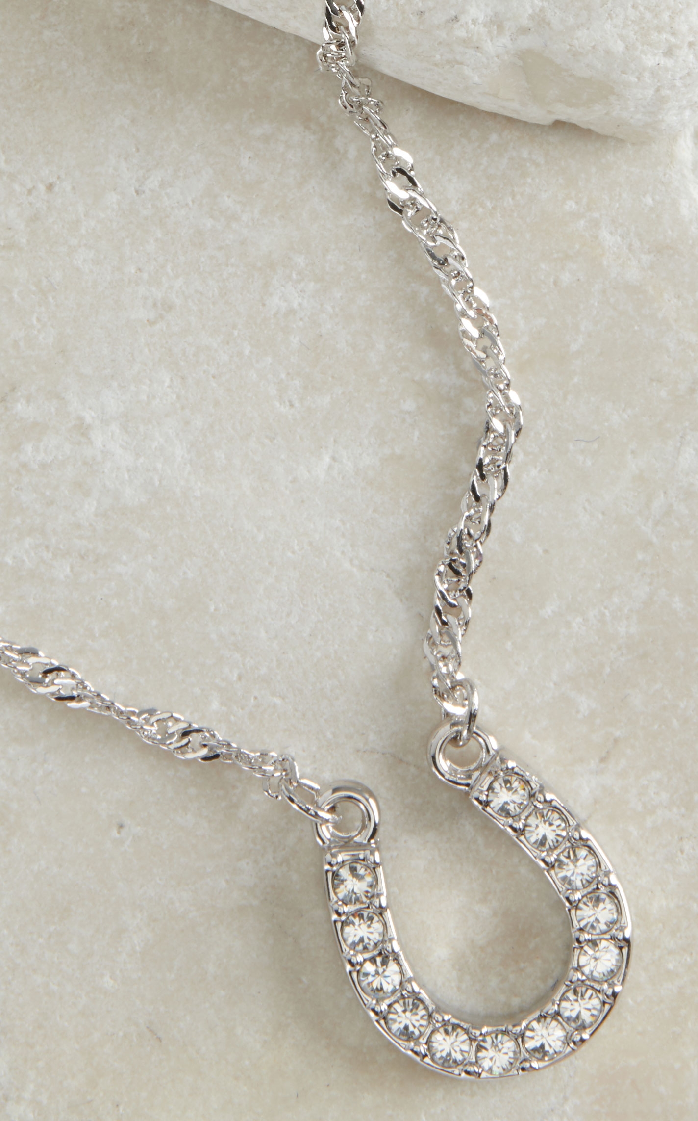 Montana Silversmiths Clear Rhinestone Horseshoe Necklace - Image 1