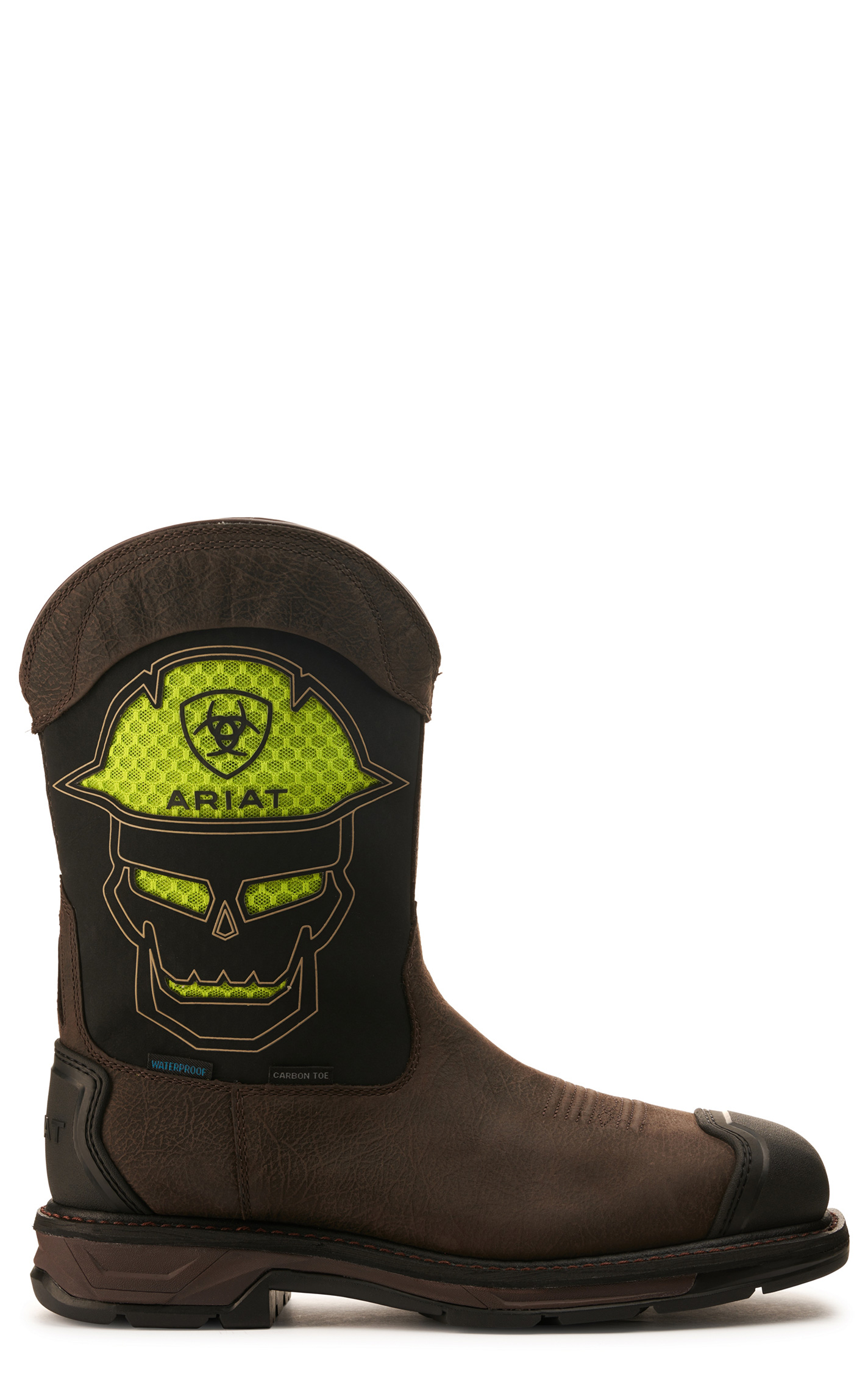 Ariat Men's WorkHog XT Coffee Brown and Black with Green Skull VentTEK Waterproof Bold Carbon Toe Work Boot - Image 1