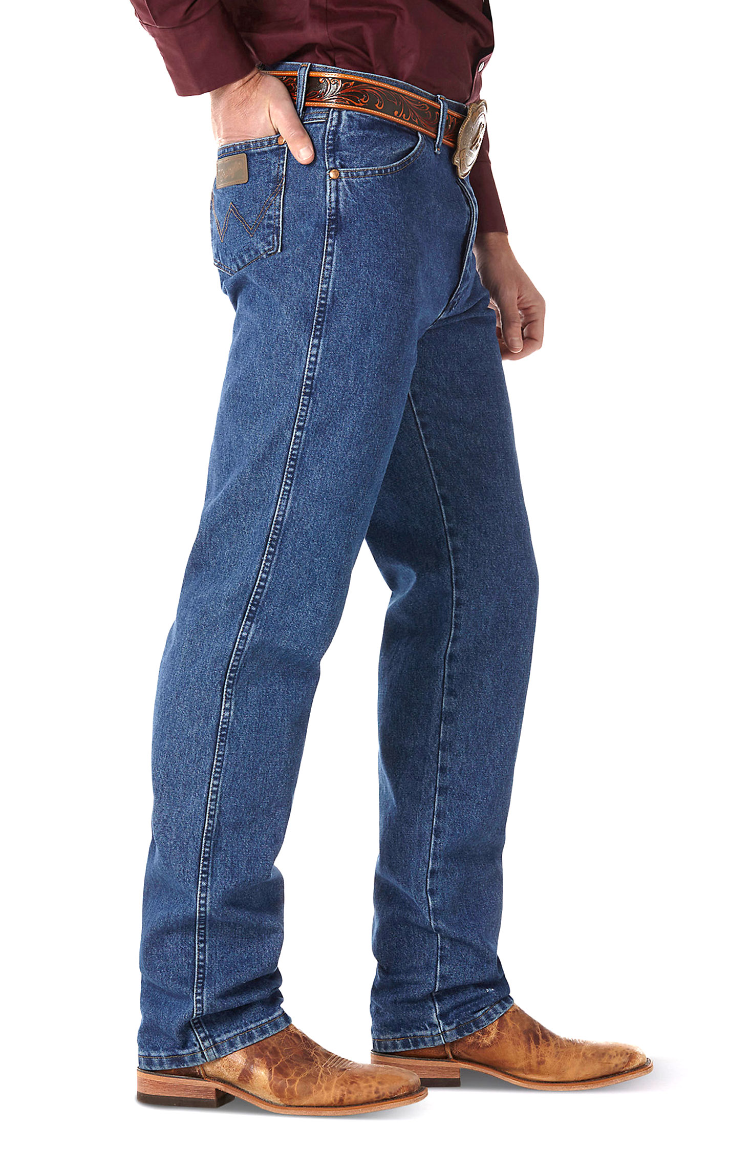 Wrangler Men's Cowboy Cut Stonewashed Original Fit Jeans - Extended Sizes (44-54) - Image 1