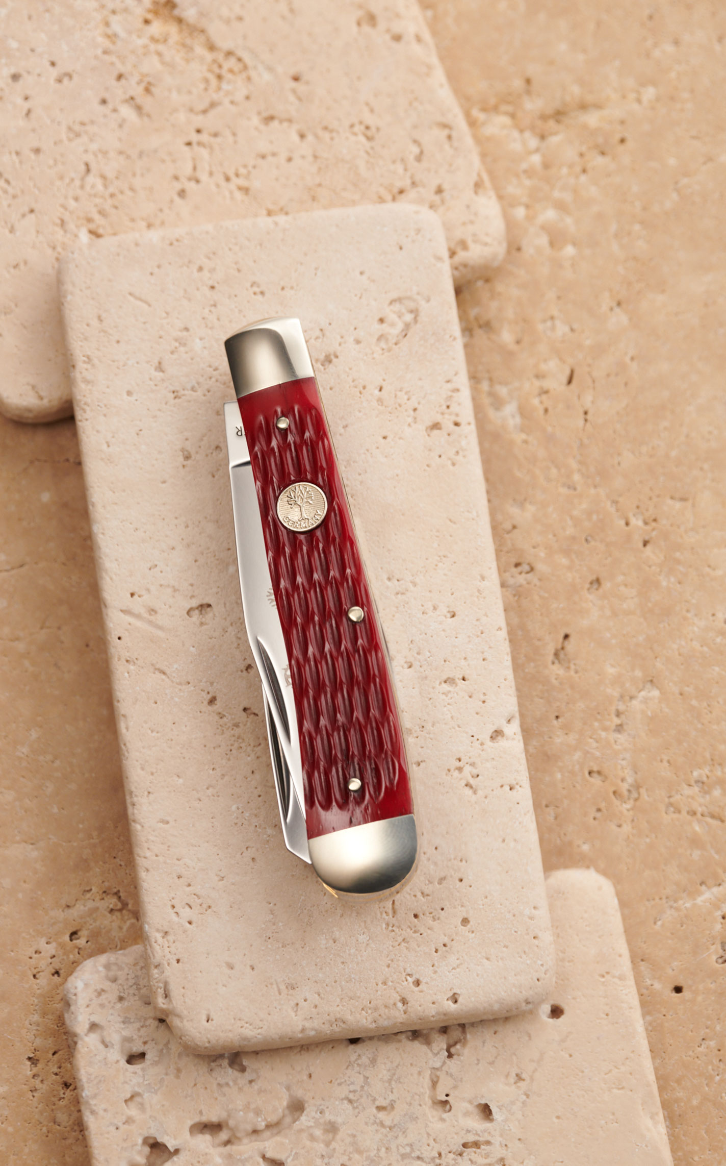 Tree Brand by Boker Traditional Series Red Bone Handle Trapper Pocket Knife - Image 3