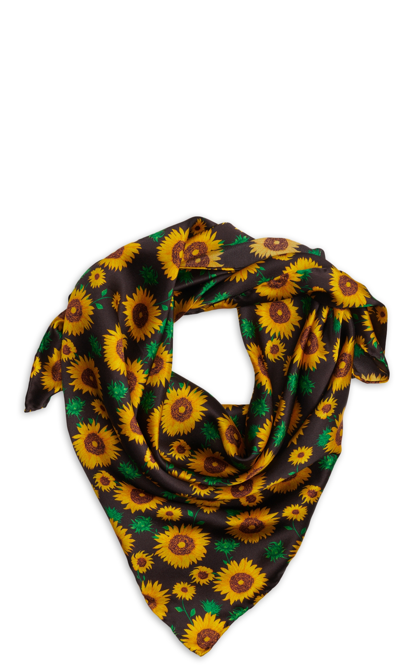 M&F Black Sunflowers Wild Rags Scarf - Image 1