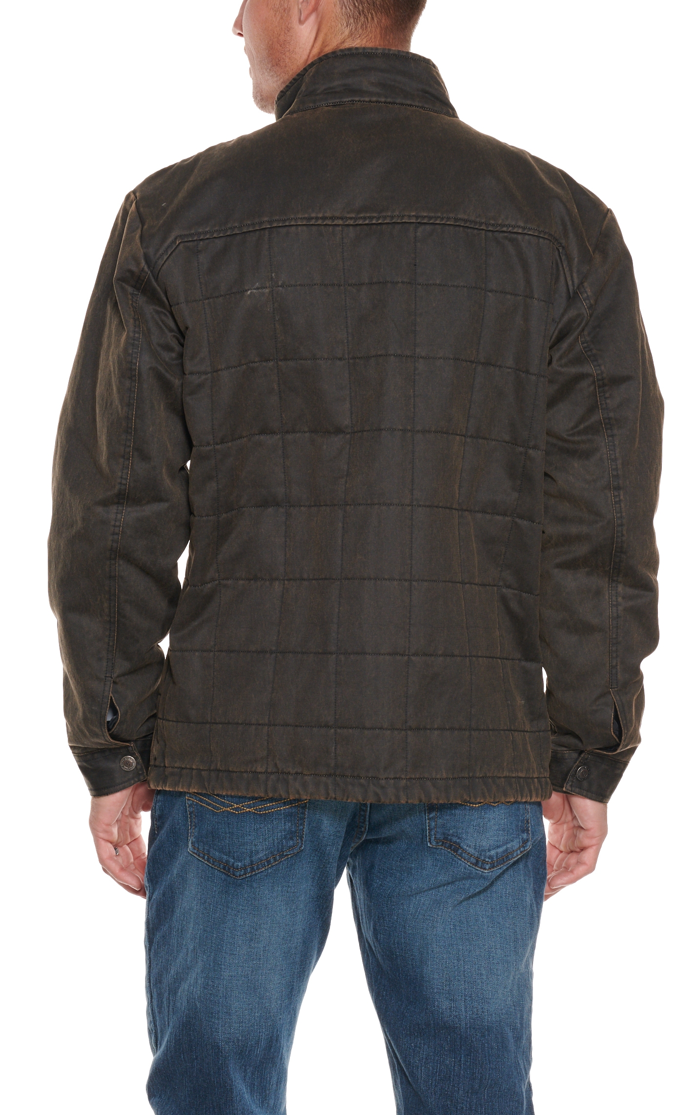 Rafter C Men's Dark Brown Faux Oil Quilted Concealed Carry Jacket - Image 1
