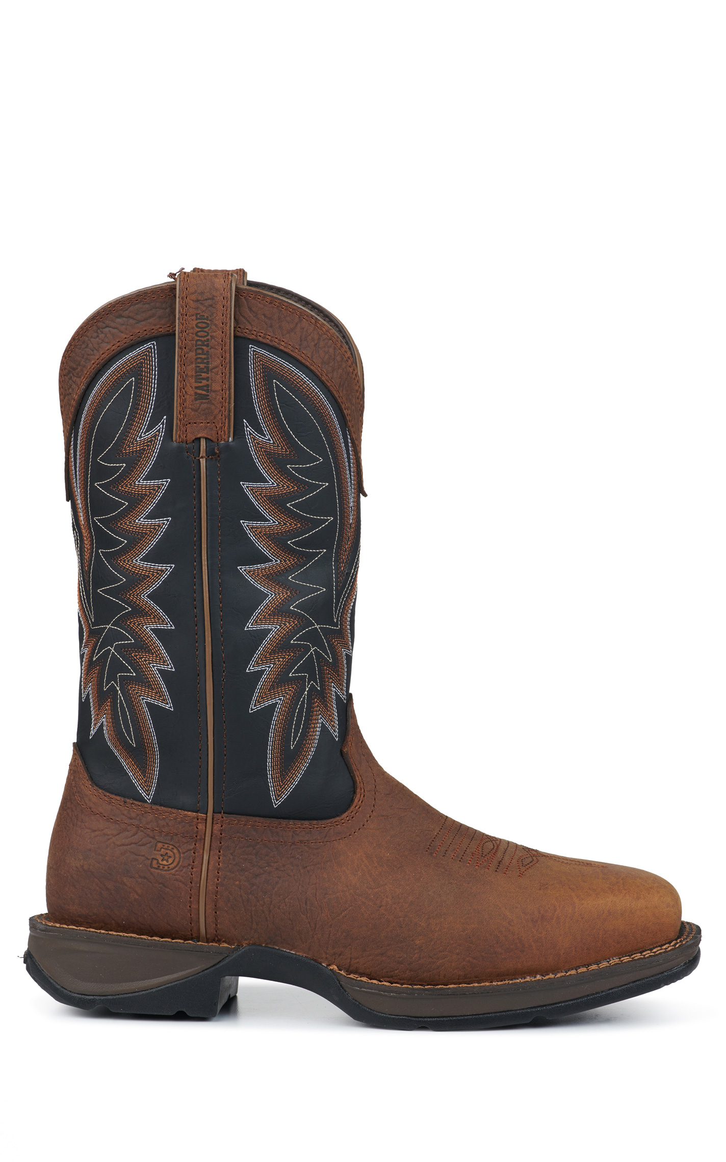 Durango Men's Rebel Brown and Black Waterproof Square Steel Toe Work Boots - Image 1