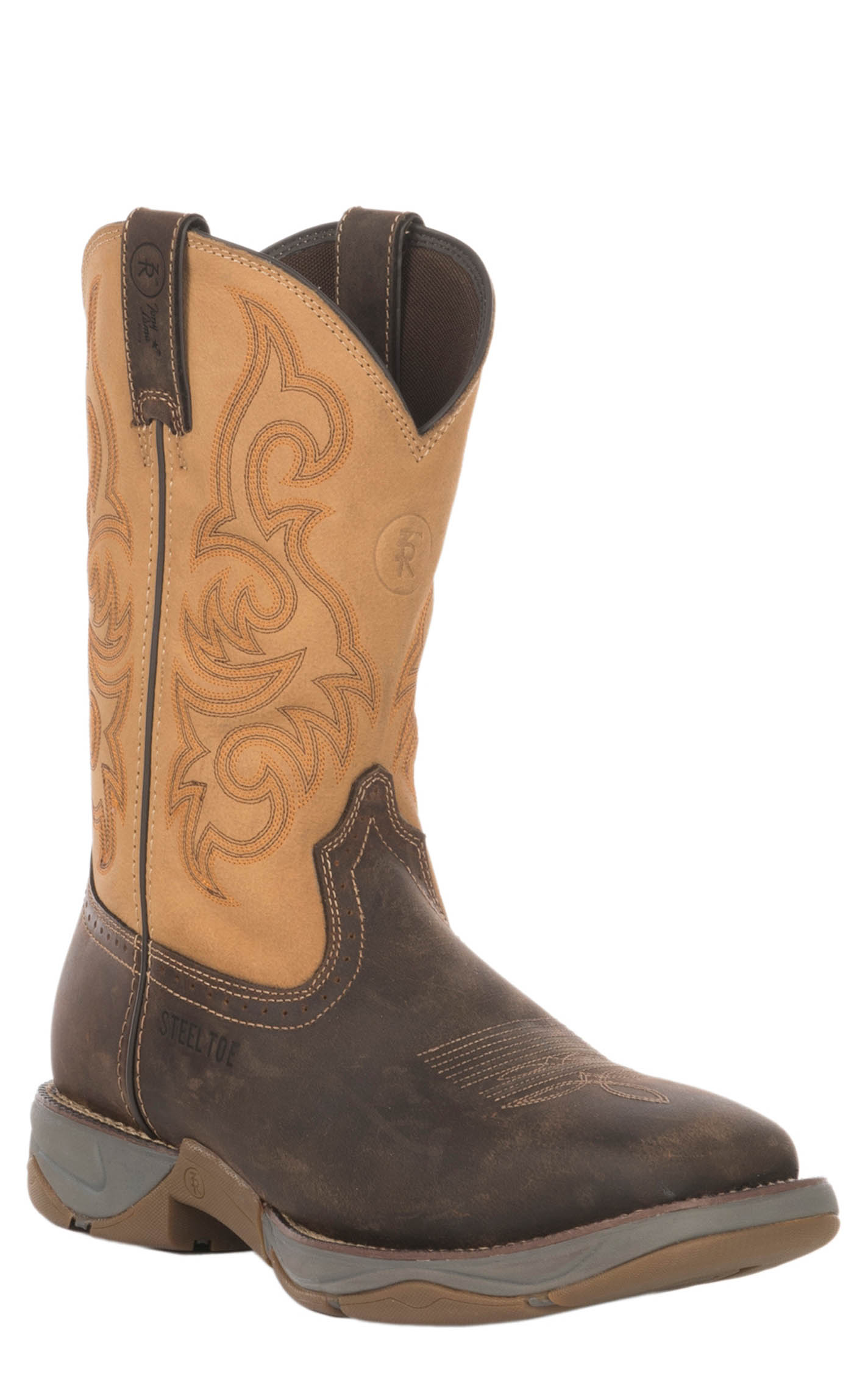 Tony Lama Men's 3R Series Junction Brown and Tan Square Steel Toe Work Boot - Image 1