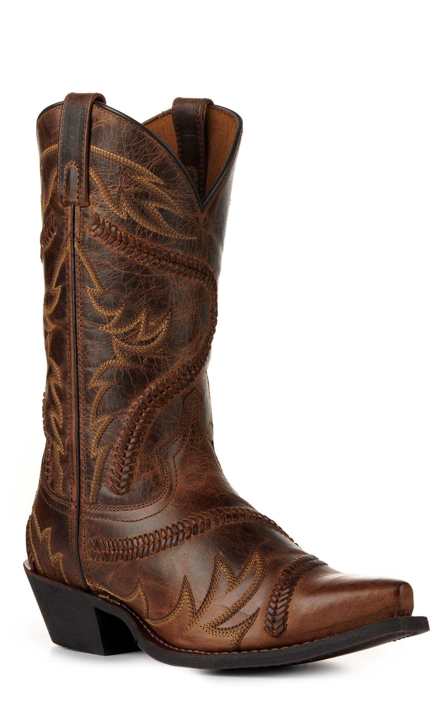 Laredo Men's Jag Walnut with Buckle Snip Toe Cowboy Boots - Image 1